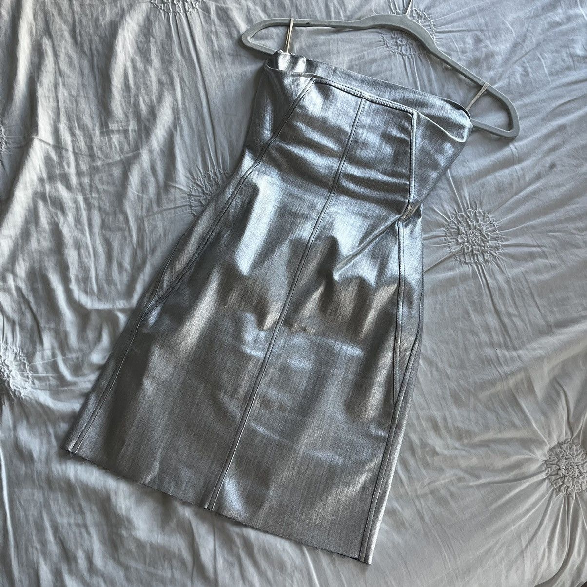 image of Rick Owens Bustier Mini Dress in Silver, Women's (Size XS)