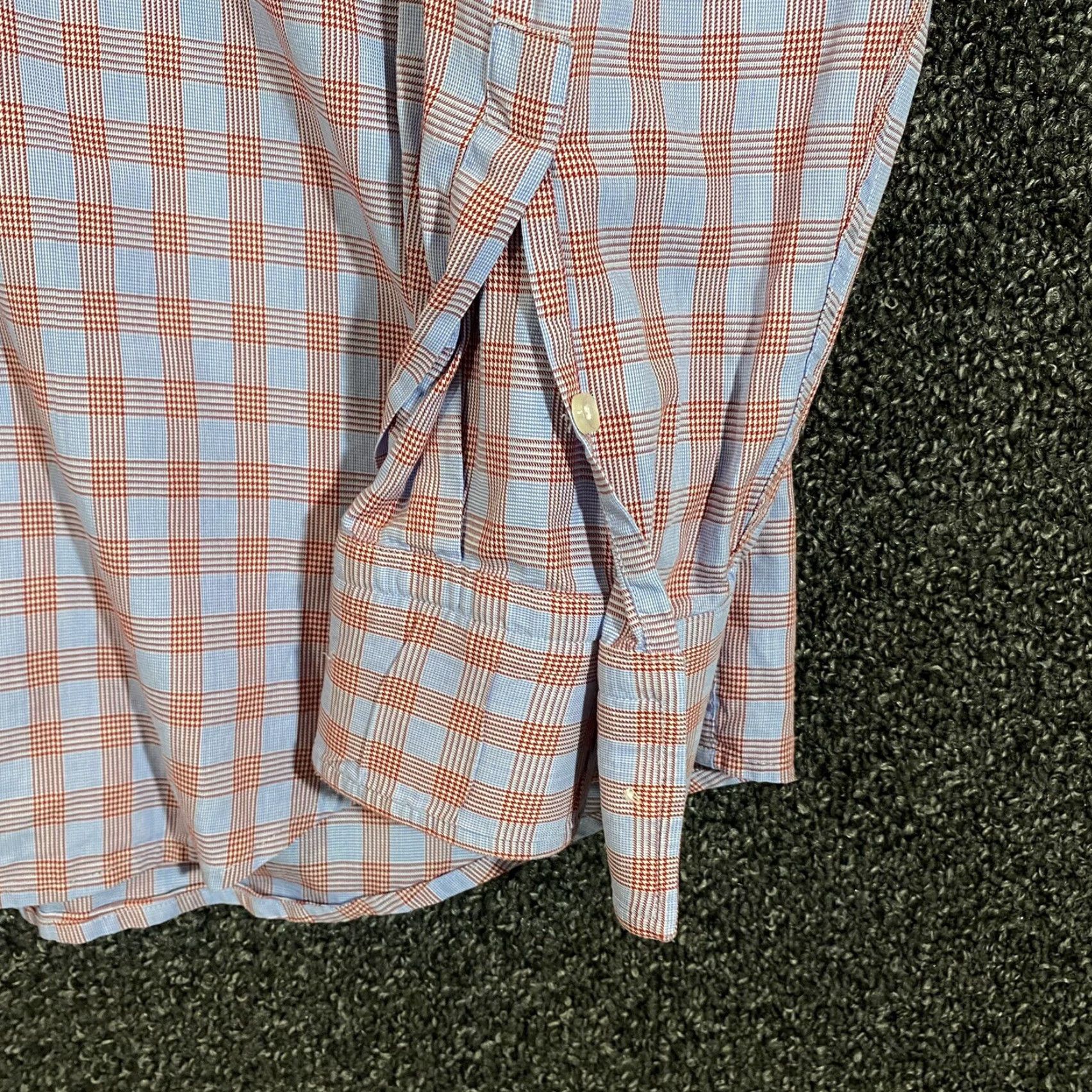 Hugo Boss VINTAGE Hugo Boss Shirt Mens 44/17.5 Slim Fit Red Blue Plaid Button Up Long Sleeve Dress Size 48R - 5 Thumbnail