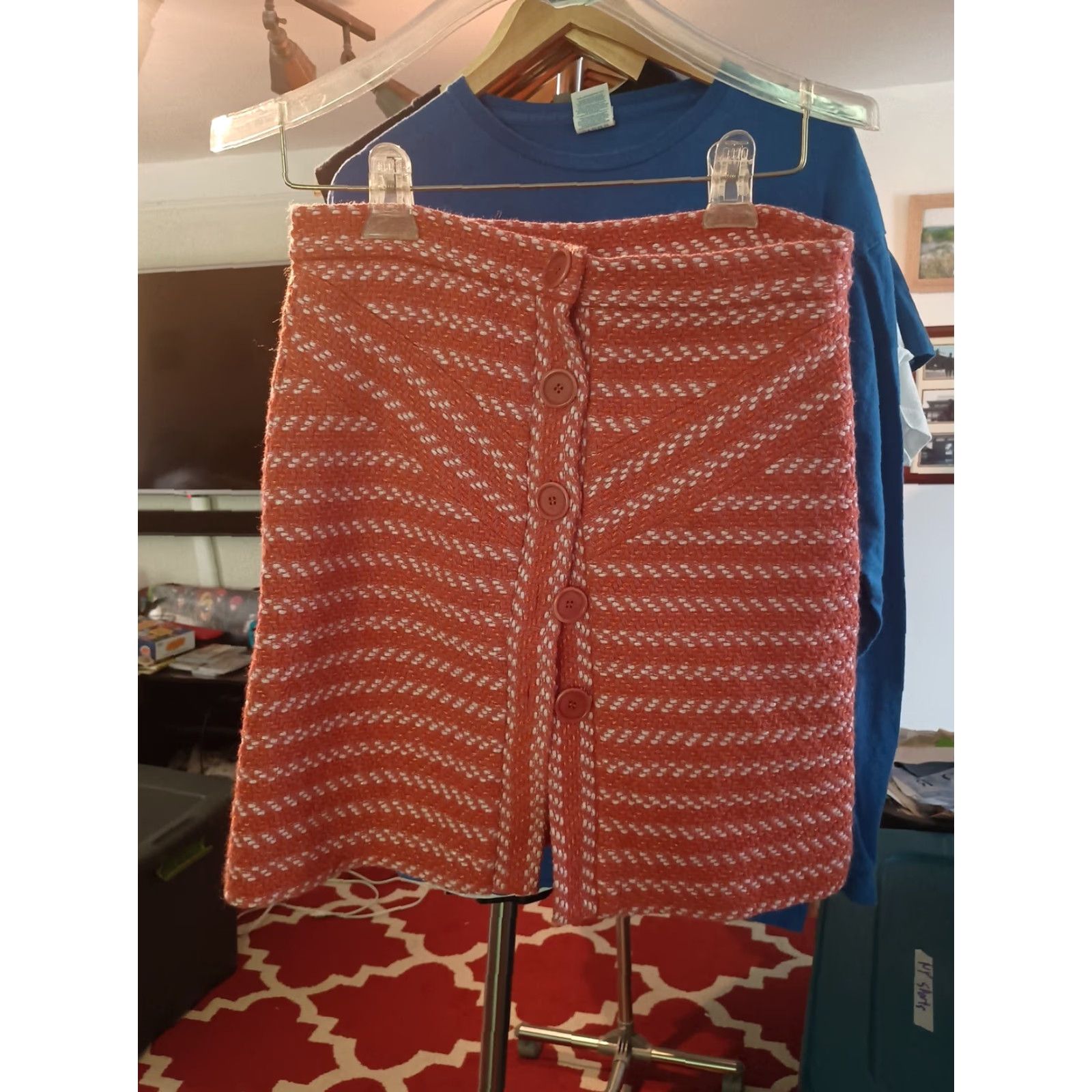 Maje VINTAGE Maje Skirt Women Midi Pink Knit Fabric Bulgaria Size 38 Maxi Buttons Size 26" / US 2 / IT 38 - 2 Thumbnail