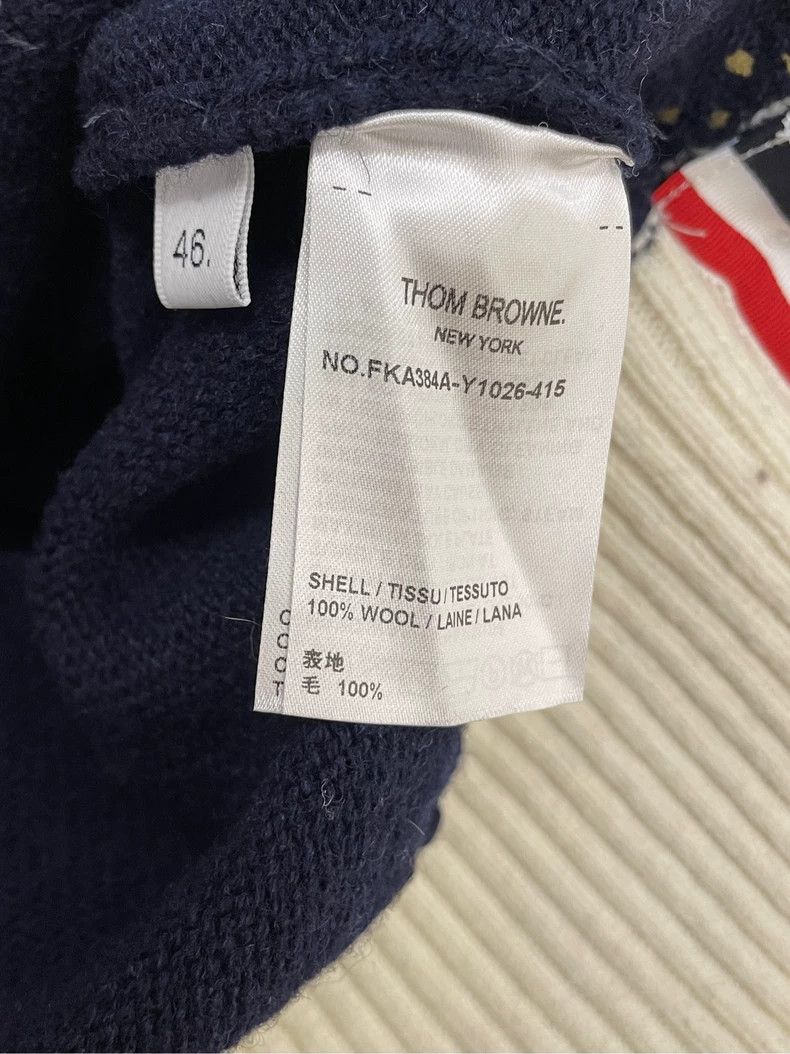 Thom Browne Thom browne Dark blue four-striped round-neck wool sweater Size US S / EU 44-46 / 1 - 6 Thumbnail