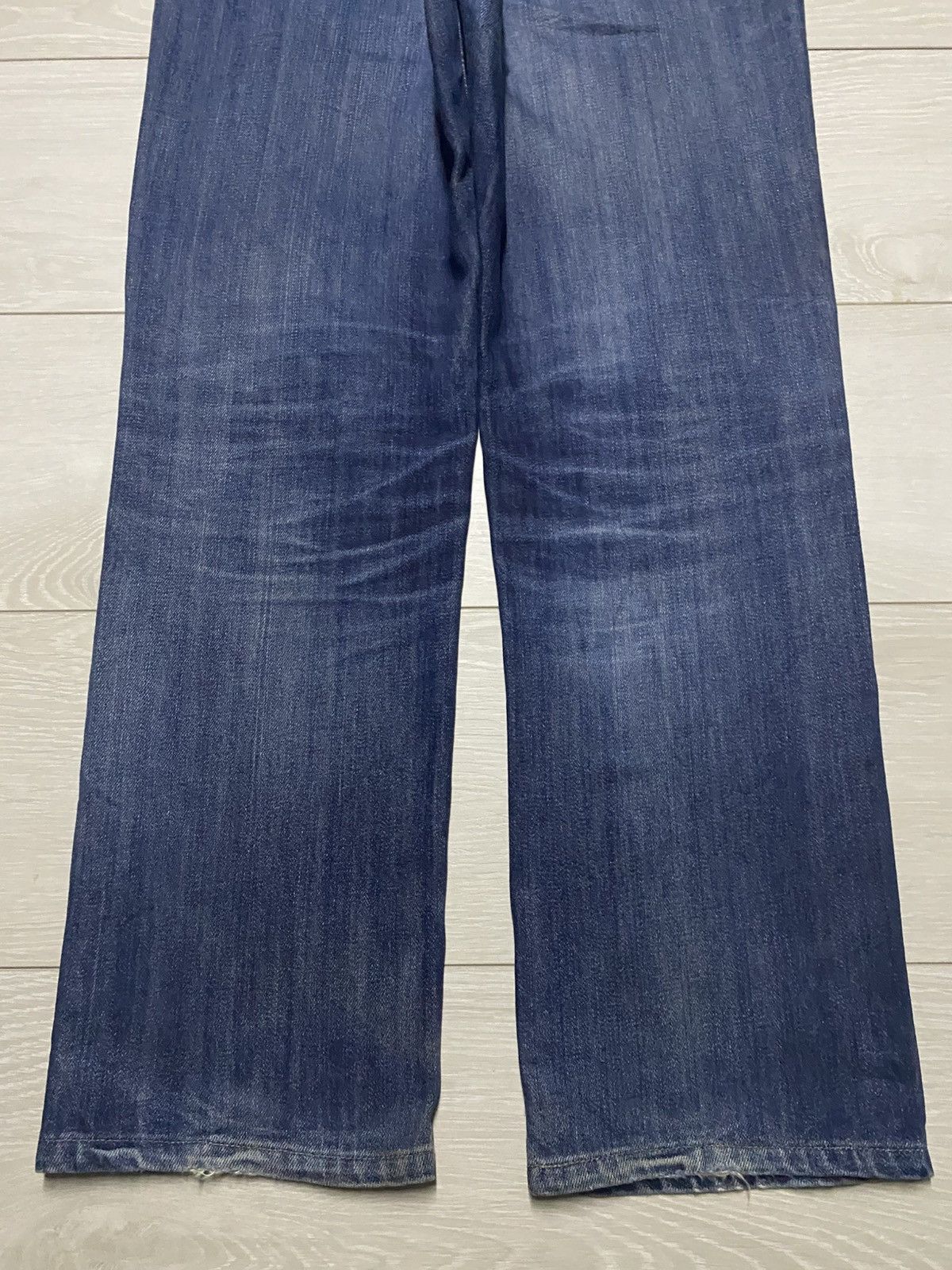 Uniqlo Vintage Japanese Uniqlo Blue wash Distressed Slim Fit Jeans Size US 32 / EU 48 - 6 Thumbnail