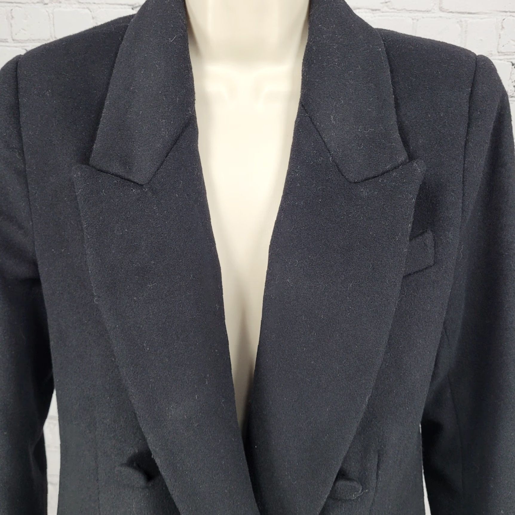 Zara Zara Woman Black Wool Blend Double Breasted Peak Blazer Jacket Pea Coat S Size S / US 4 / IT 40 - 7 Thumbnail