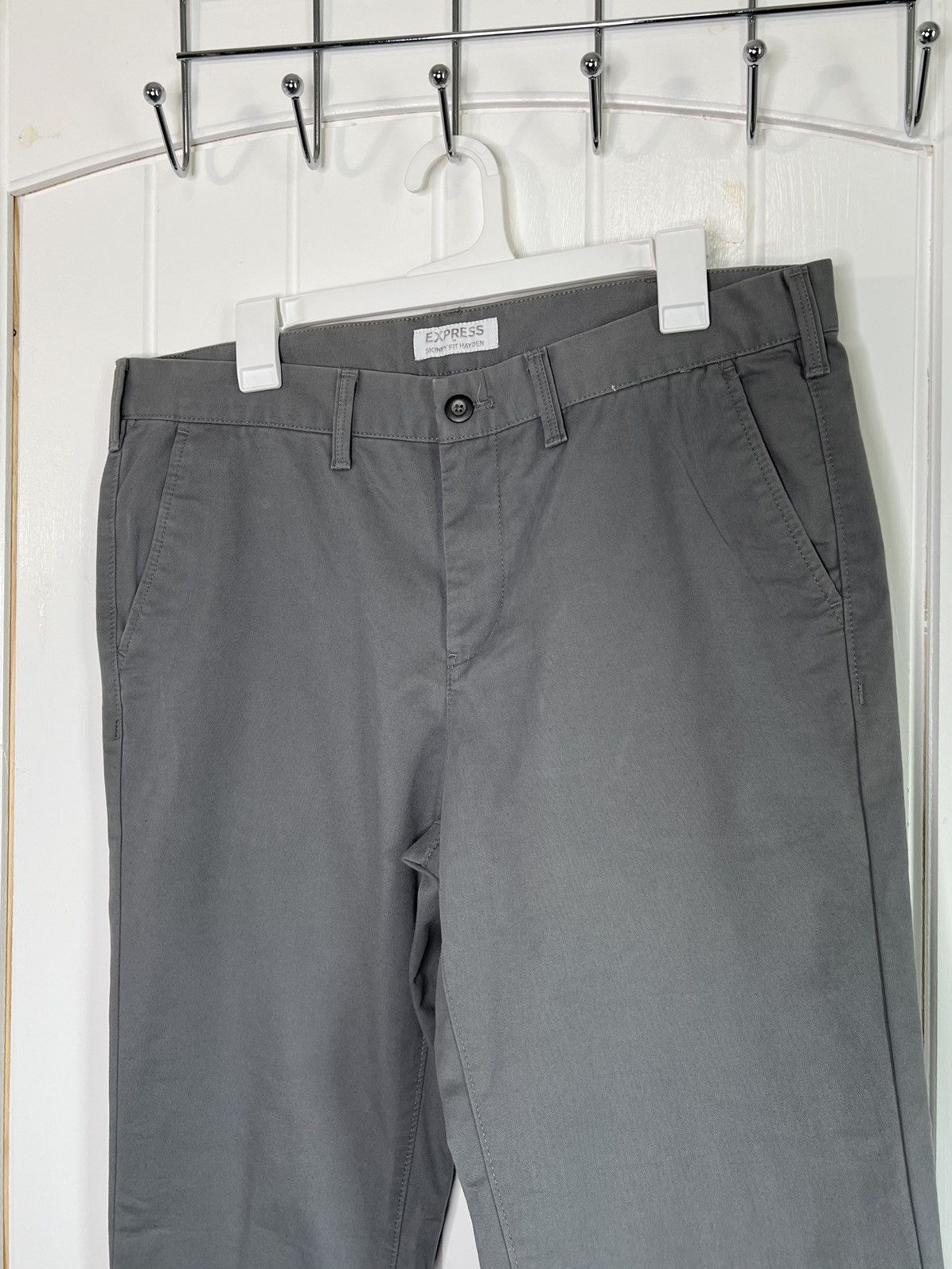 Express Express Skinny Fit Hayden Pants - Grey 33 X 32 Size US 33 - 3 Thumbnail