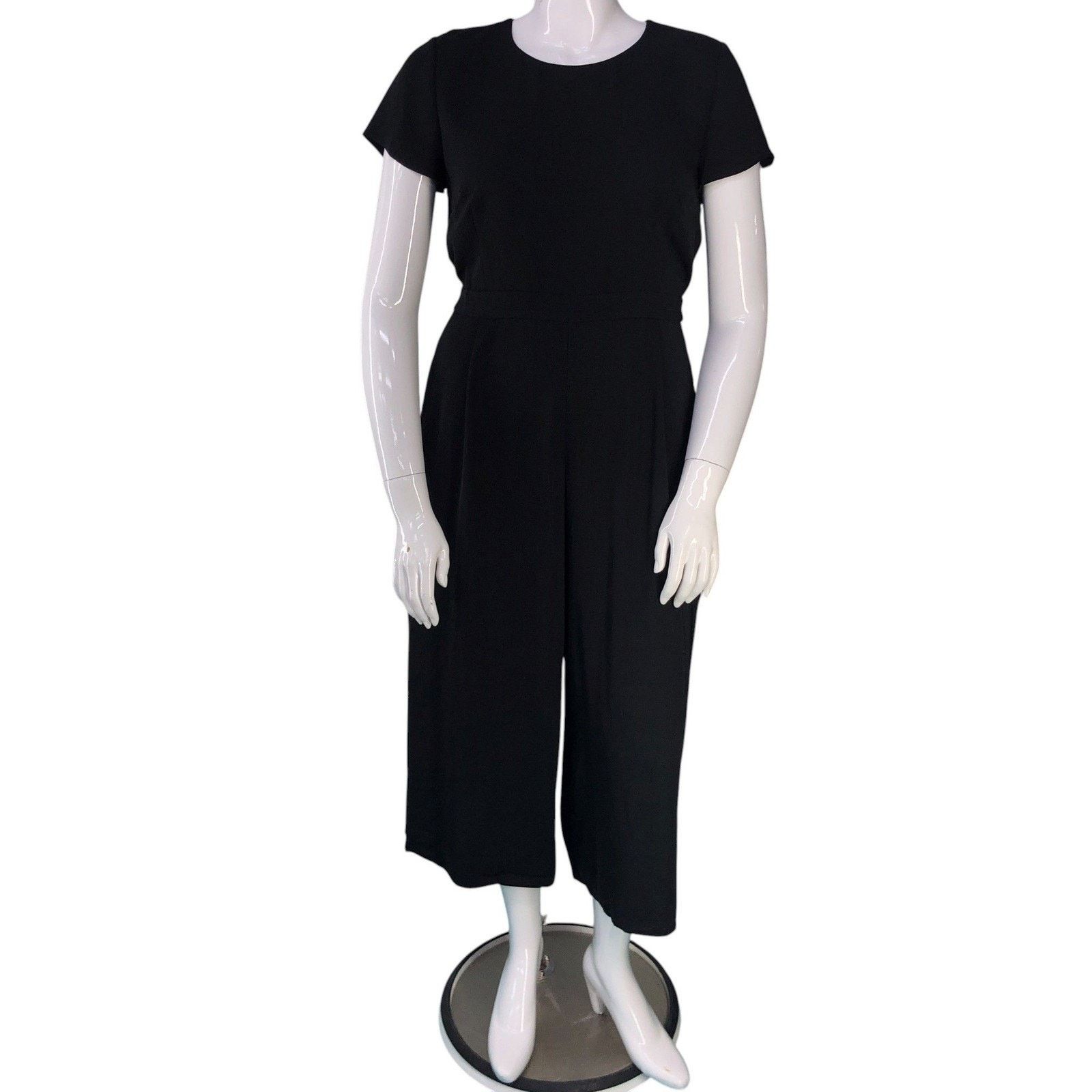 J.Crew J.Crew Jumpsuit 12 Drapey Wrap Back Black Cropped Wide Leg Size 34" / US 12 / IT 48 - 11 Thumbnail