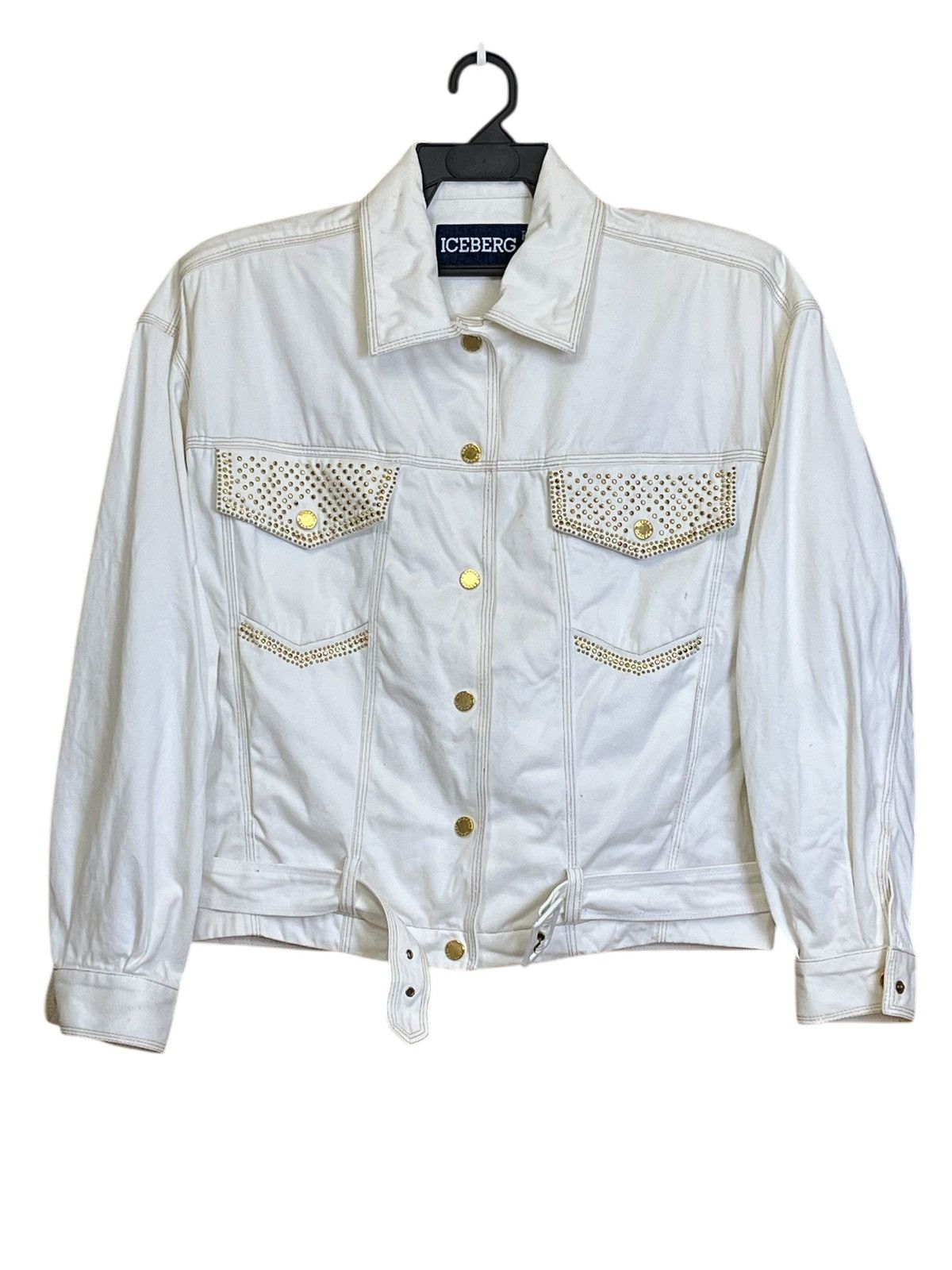 Iceberg VINTAGE 1992 ICEBERG STUDDED LOGO/BELT TRUCKER DENIM JACKET Size US L / EU 52-54 / 3 - 2 Thumbnail
