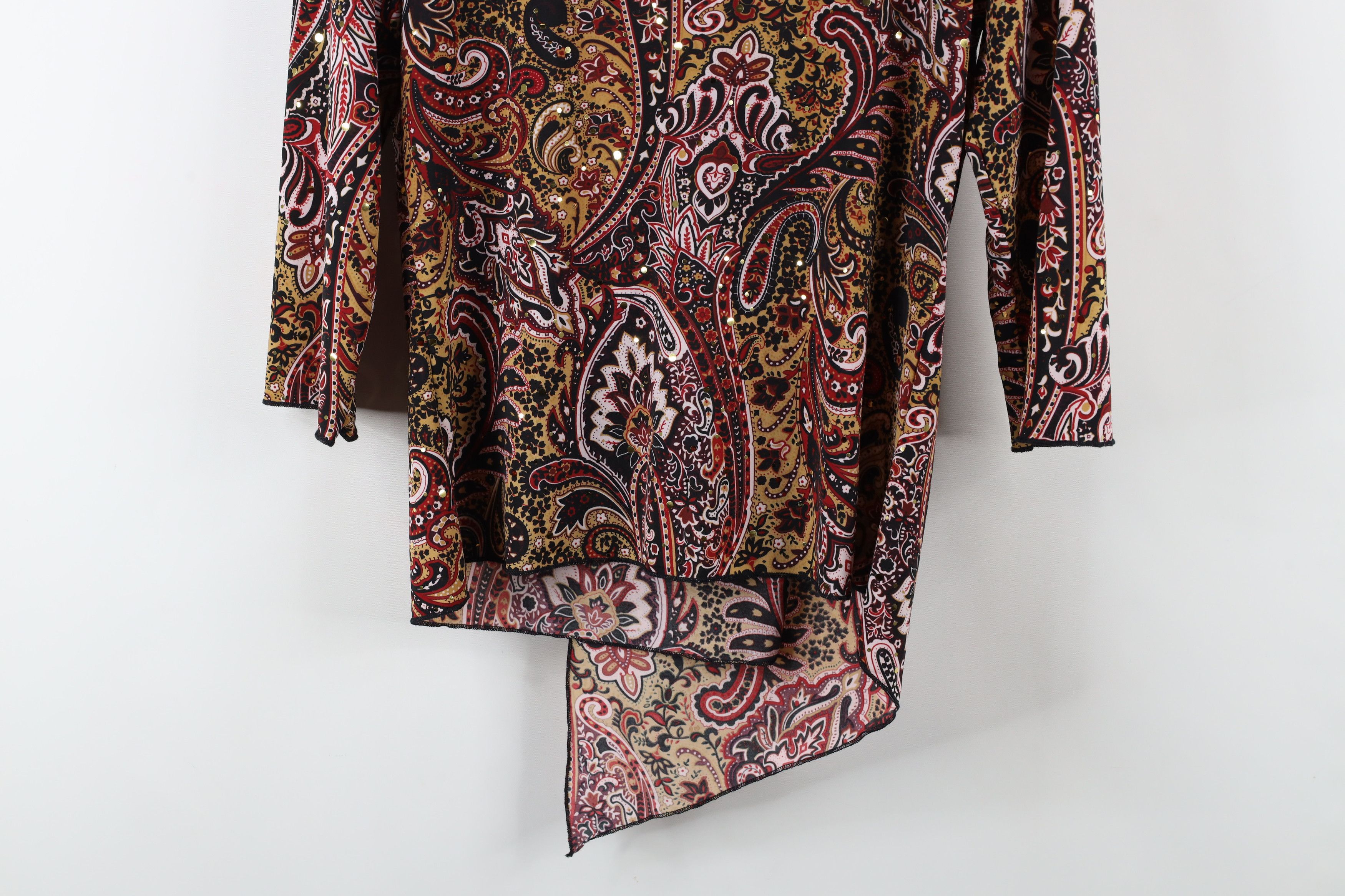 Vintage Vintage 90s Y2K Babydoll Paisley Sequin Blouse Top Shirt USA Size M / US 6-8 / IT 42-44 - 10 Thumbnail