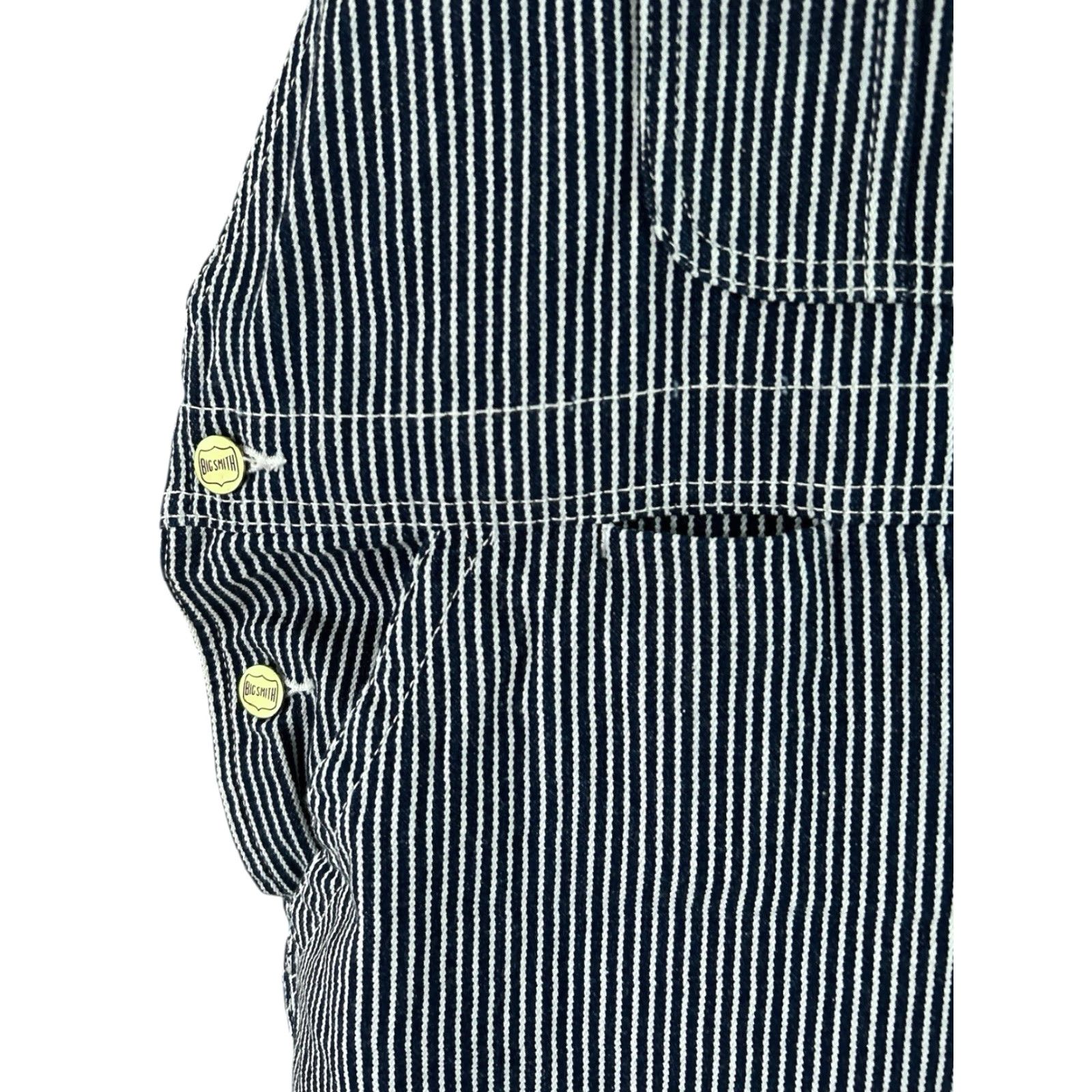 Vintage VINTAGE Big Smith Overalls Shirt Mens 38x30 Blue Striped 2010s Denim Conductor Bib Pants Size US 38 / EU 54 - 4 Thumbnail
