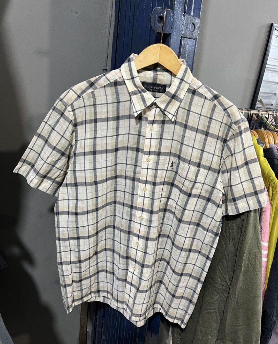 Yves Saint Laurent Vintage Yves Saint Laurent Shirt Short Sleeve Button Up Size US L / EU 52-54 / 3 - 1 Thumbnail