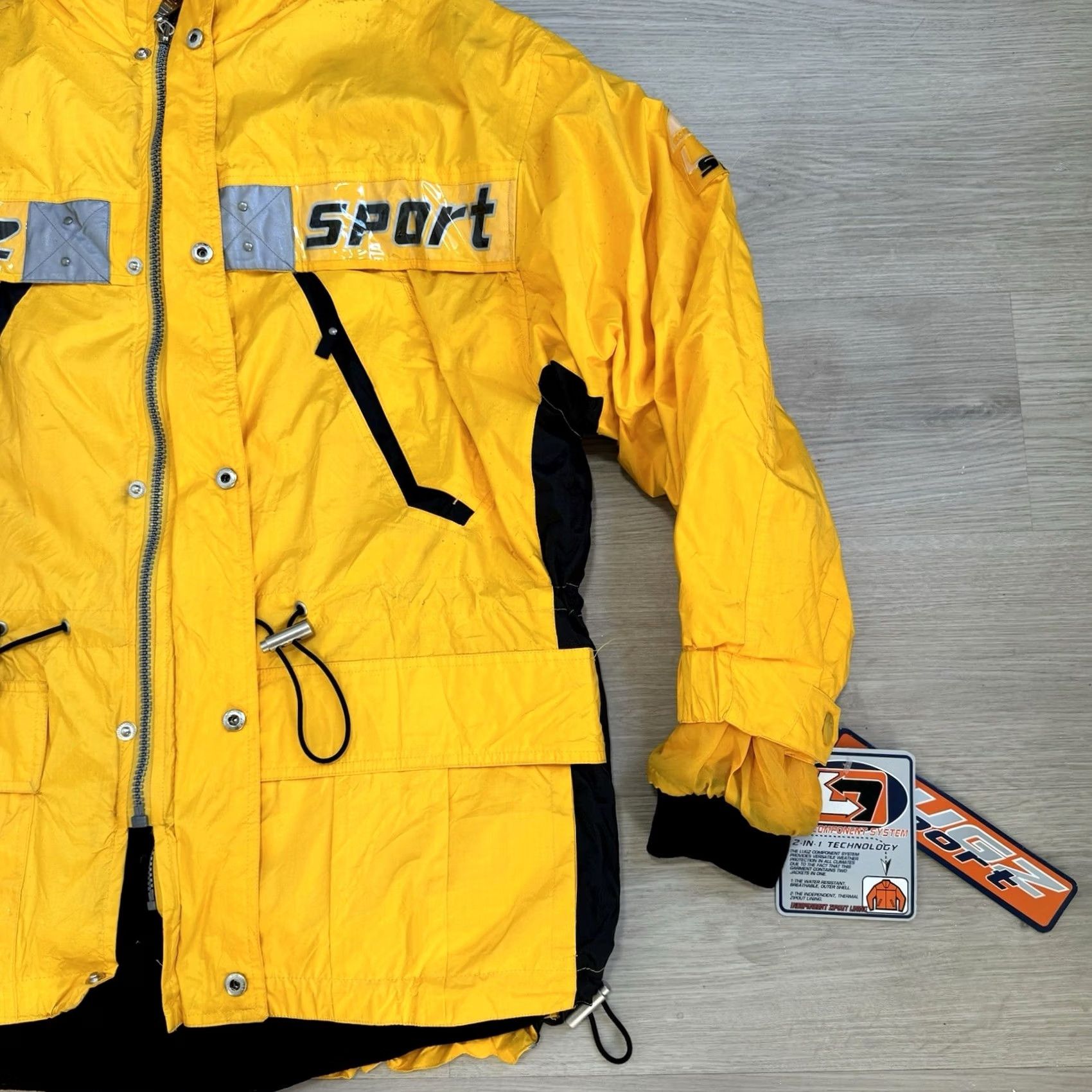 Lugz VINTAGE Lugz Sport Parka Jacket 2 In 1 Tech Insulated Nylon Yellow Men L Parka Sports 90s Size US L / EU 52-54 / 3 - 3 Thumbnail