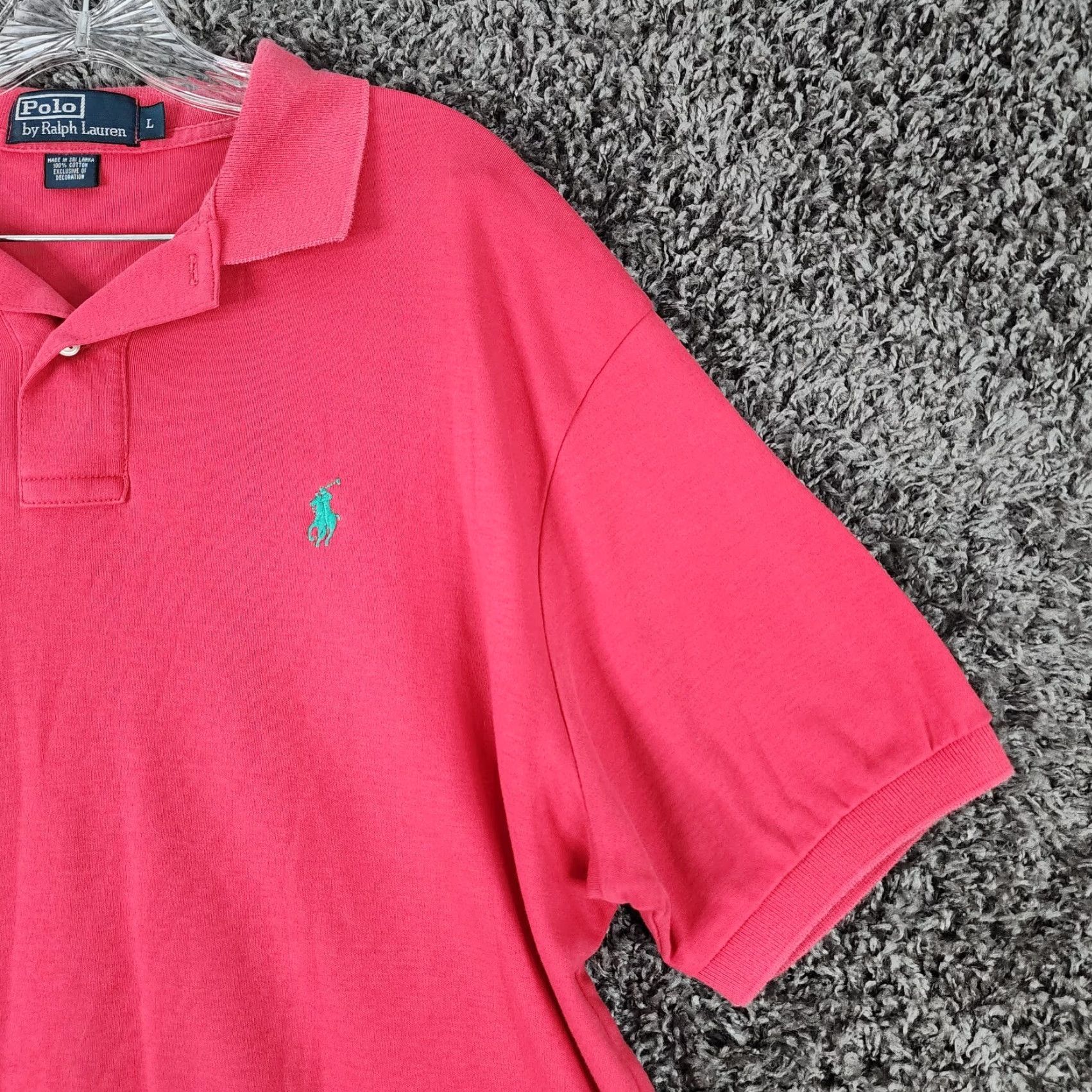 Polo Ralph Lauren Polo Ralph Lauren Mens Pink Short Sleeve Cotton Polo Size L Size US L / EU 52-54 / 3 - 3 Thumbnail