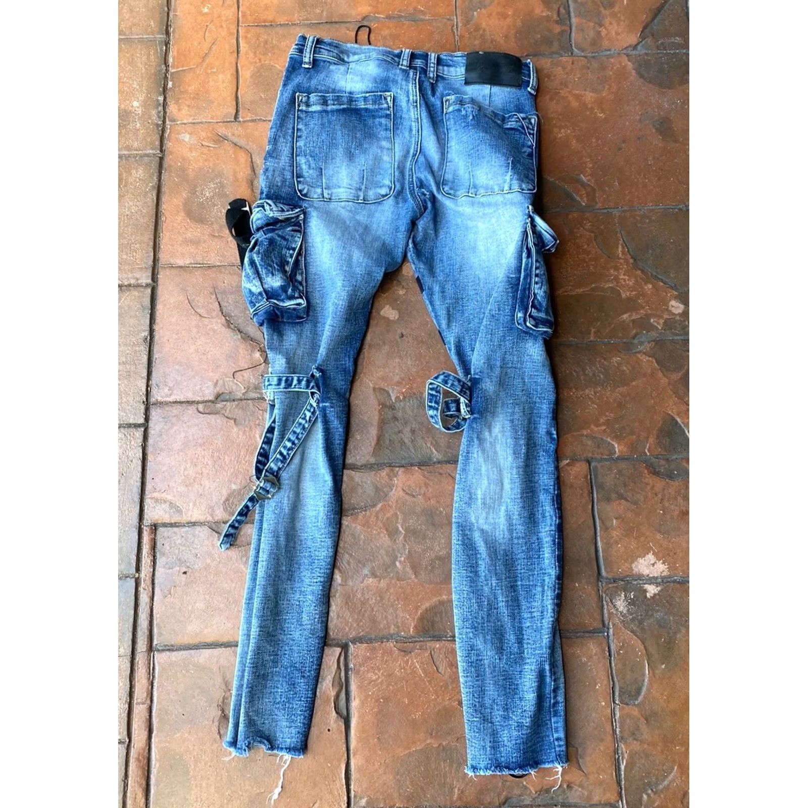 Denime VINTAGE VALABASAS Jeans Distressed Punk Blue Cargo Skinny Denim Jeans Size 29 Size US 29 - 3 Thumbnail