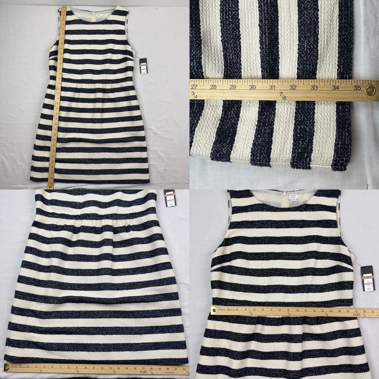 Vintage NWT Crown & Ivy Striped Dress Womens 12 Above Knee Deadstock Target Size XL / US 12-14 / IT 48-50 - 8 Thumbnail