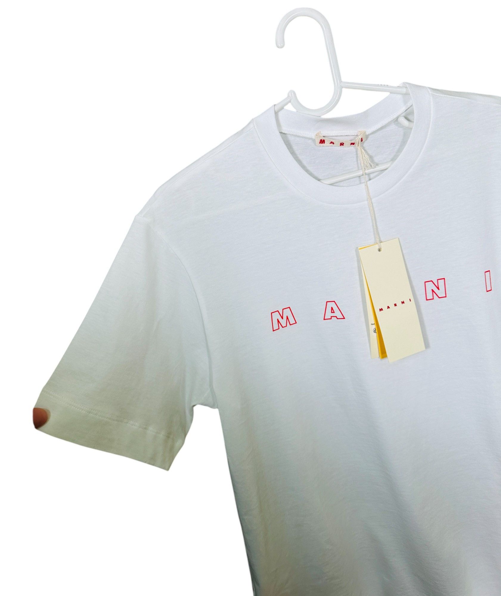 Marni White T-shirt Logo Size US M / EU 48-50 / 2 - 3 Thumbnail