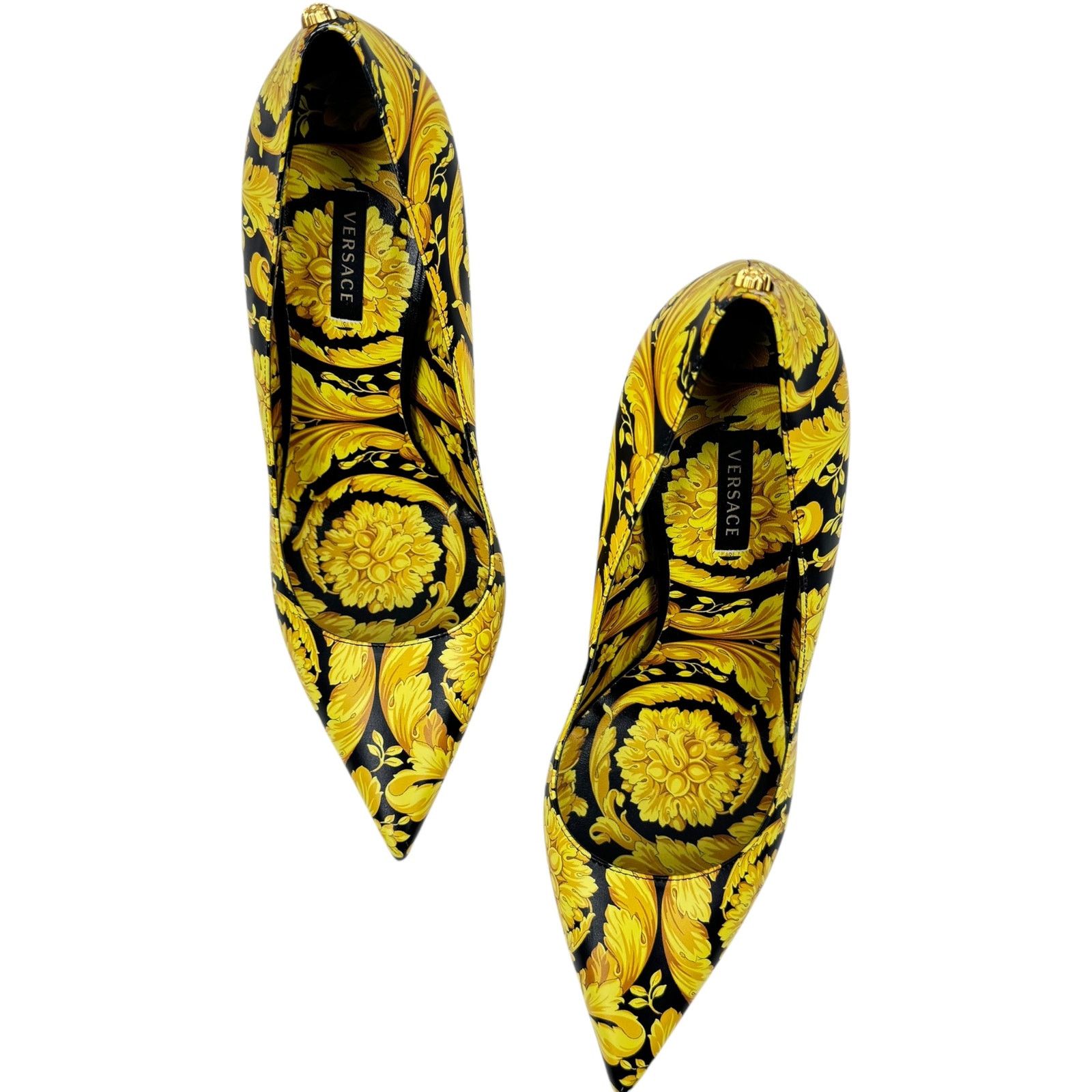 Versace Versace Borocco Medusa Leather Heels Pointed Toe Printed Size US 9.5 / IT 39.5 - 4 Thumbnail