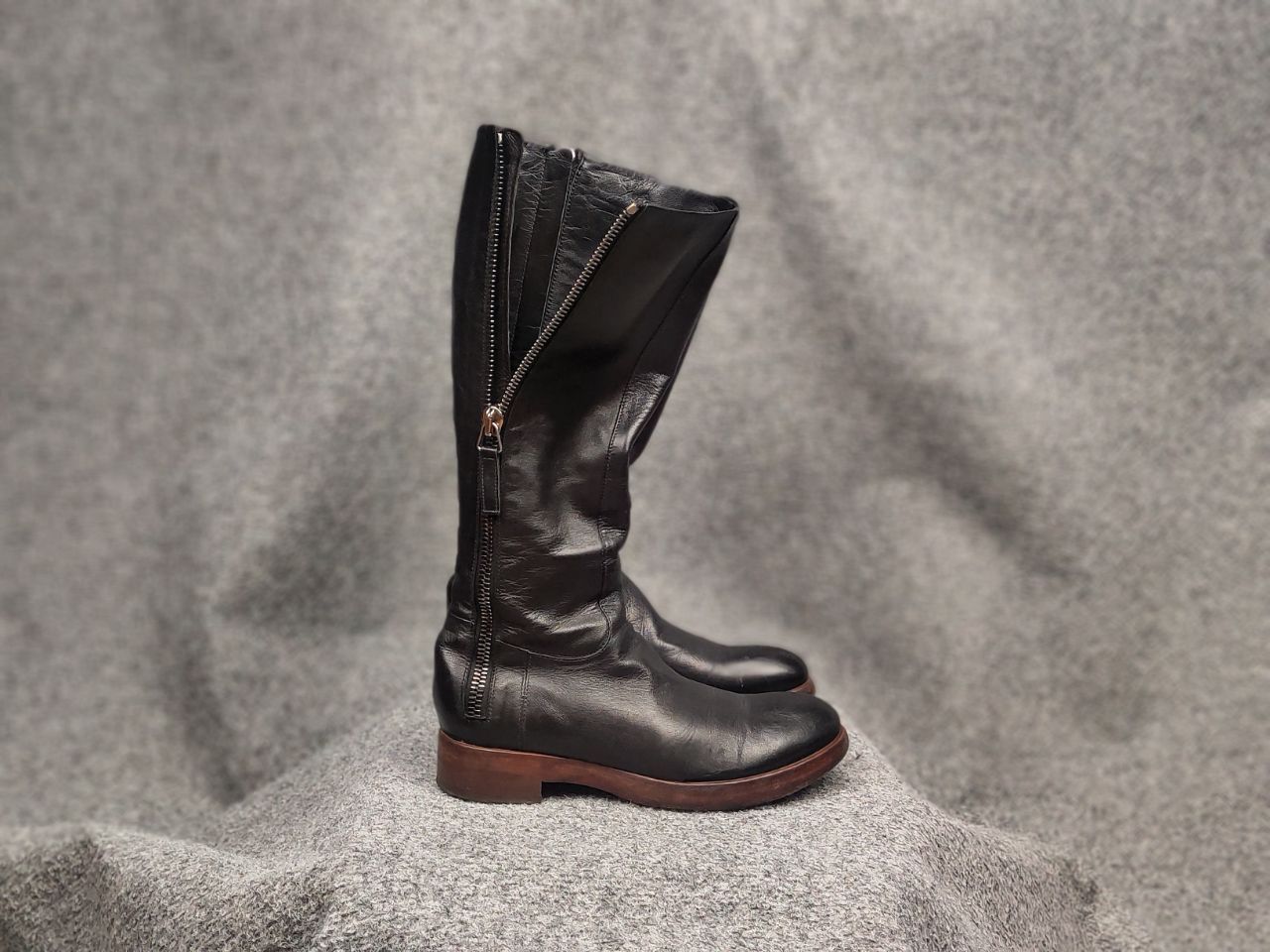 RoccoP Rocco P. Hand Made Torre Saw Patrisio Leather Zip Boots Size US 6 / IT 36 - 1 Thumbnail