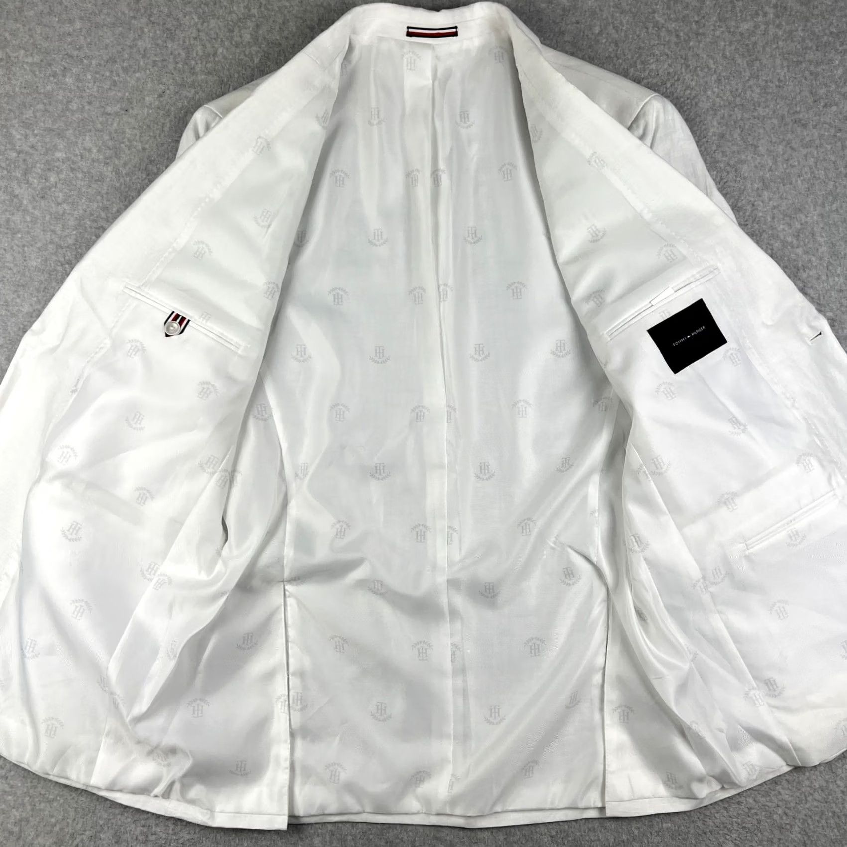 Tommy Hilfiger Tommy Hilfiger Sport Coat Blazer 44L Mens White Jacket NWT Linen Conrad Size 44R - 3 Thumbnail