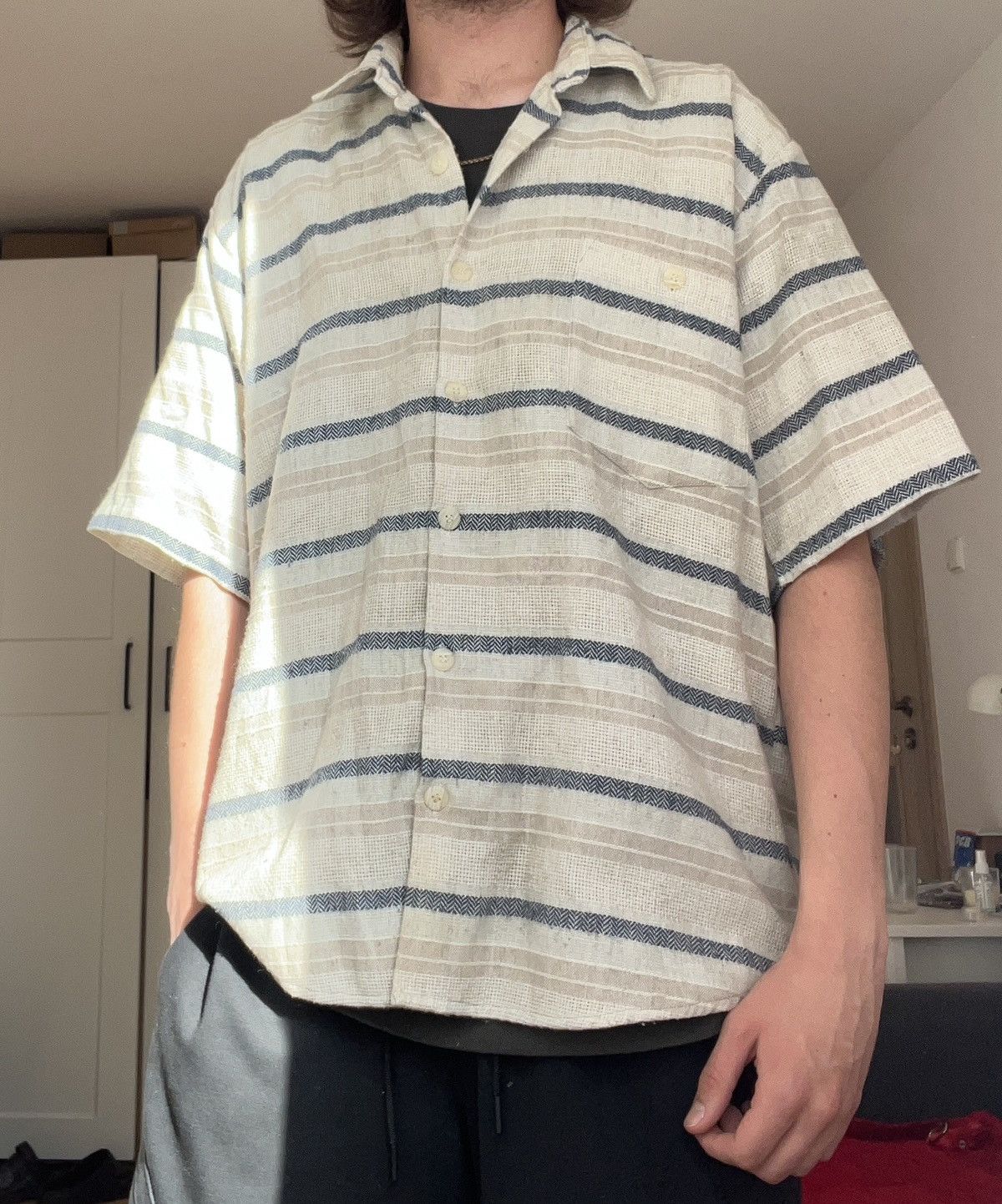 Japanese Brand × Vintage Vintage retro shirt 90s rare Soprano style Bode style Size US L / EU 52-54 / 3 - 1 Thumbnail