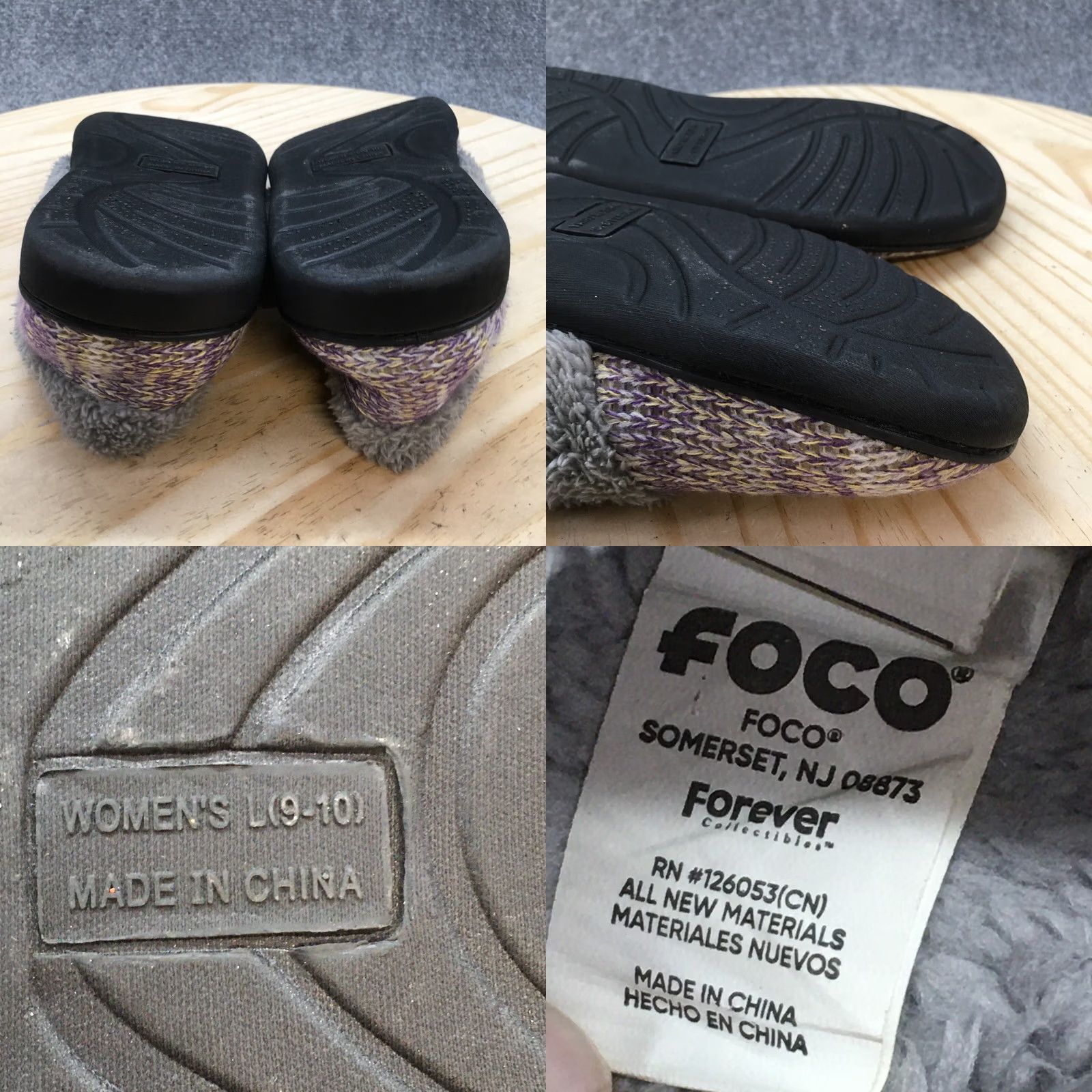 Vintage FOCO Slippers Womens 10 Gray Minnesota Vikings NFL Slip On Comfort Faux Fur Size US 10 / IT 40 - 8 Thumbnail