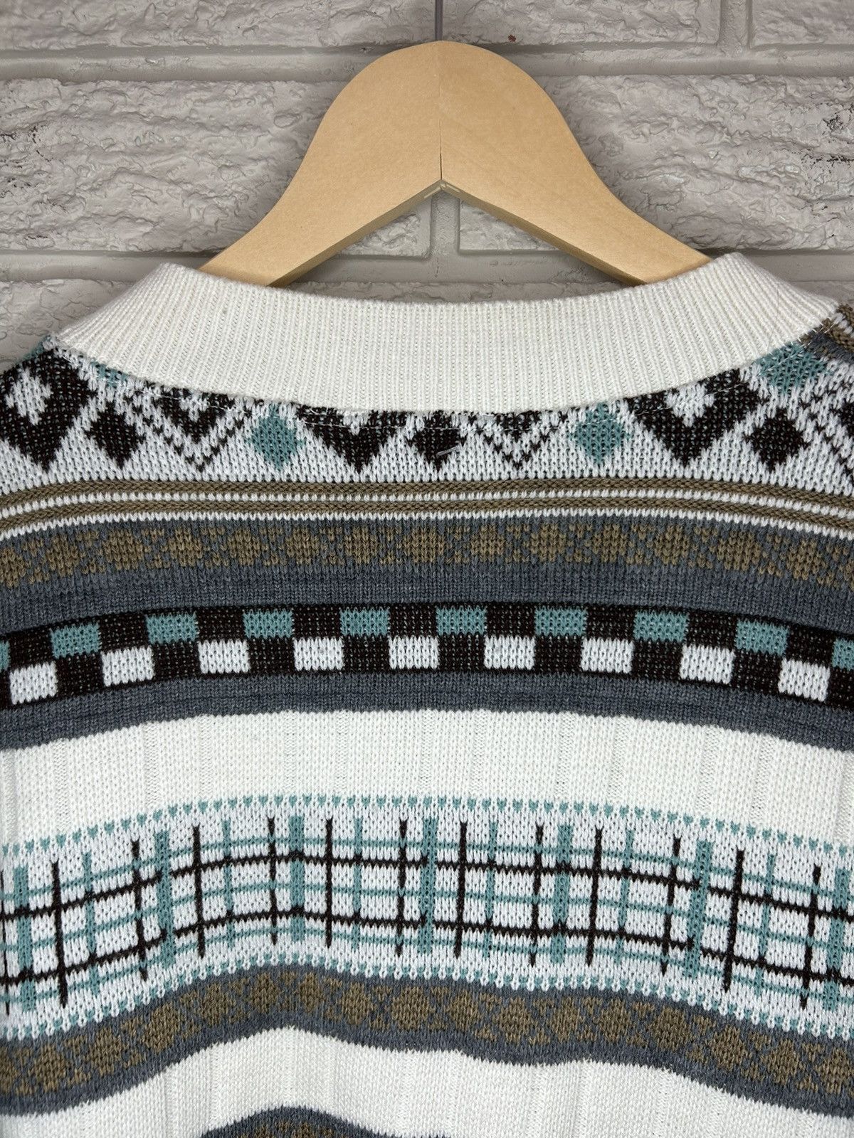 Vintage Vintage 90s Crazy Patterned Italian Knit Cardigan Size US M / EU 48-50 / 2 - 6 Thumbnail