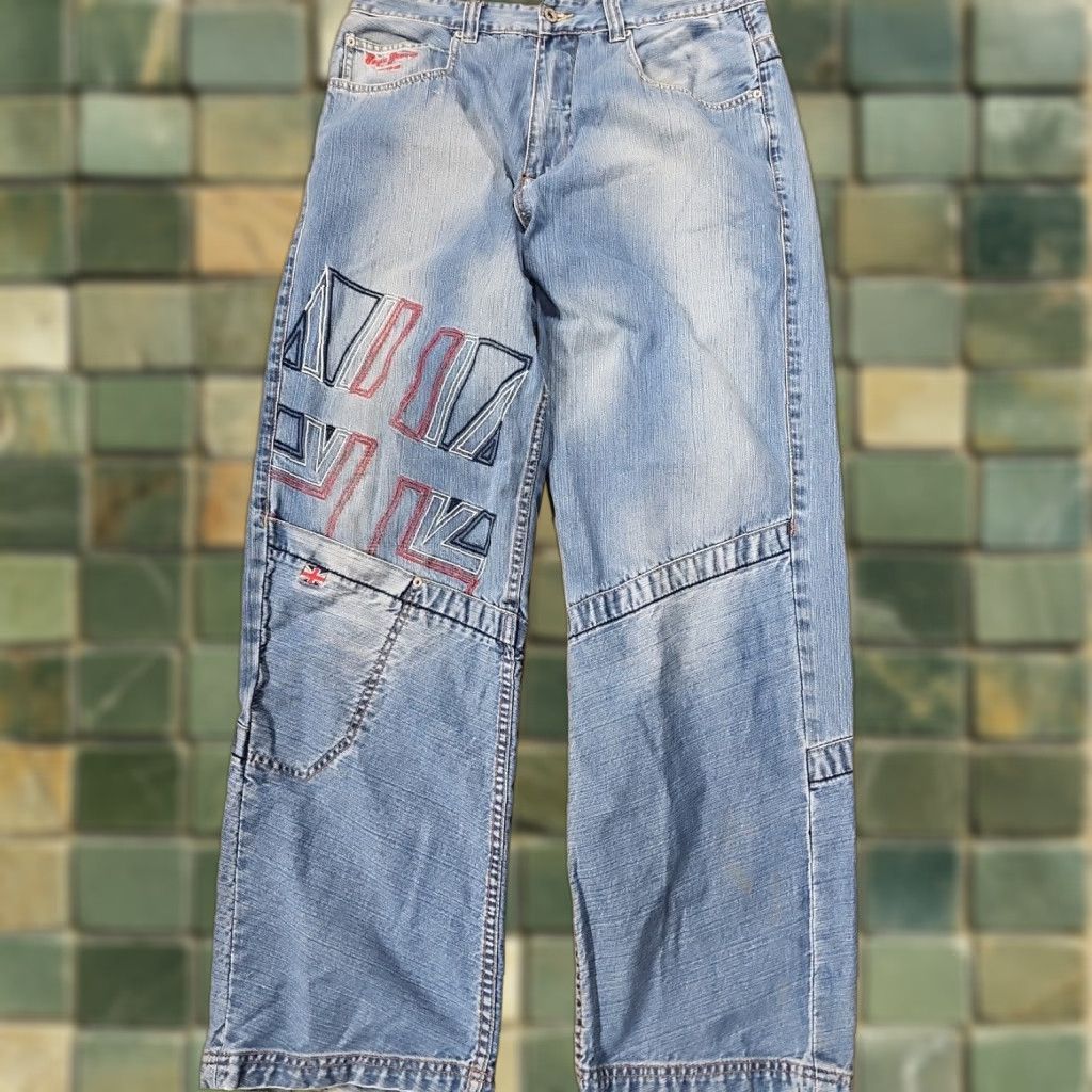 Vintage VINTAGE Pepe Jeans London Jeans Men's 36X33 Embroidered Hip Hop Y2K Wide-Leg Baggy Distressed Relaxed 90s Mens Size US 36 / EU 52 - 1 Thumbnail