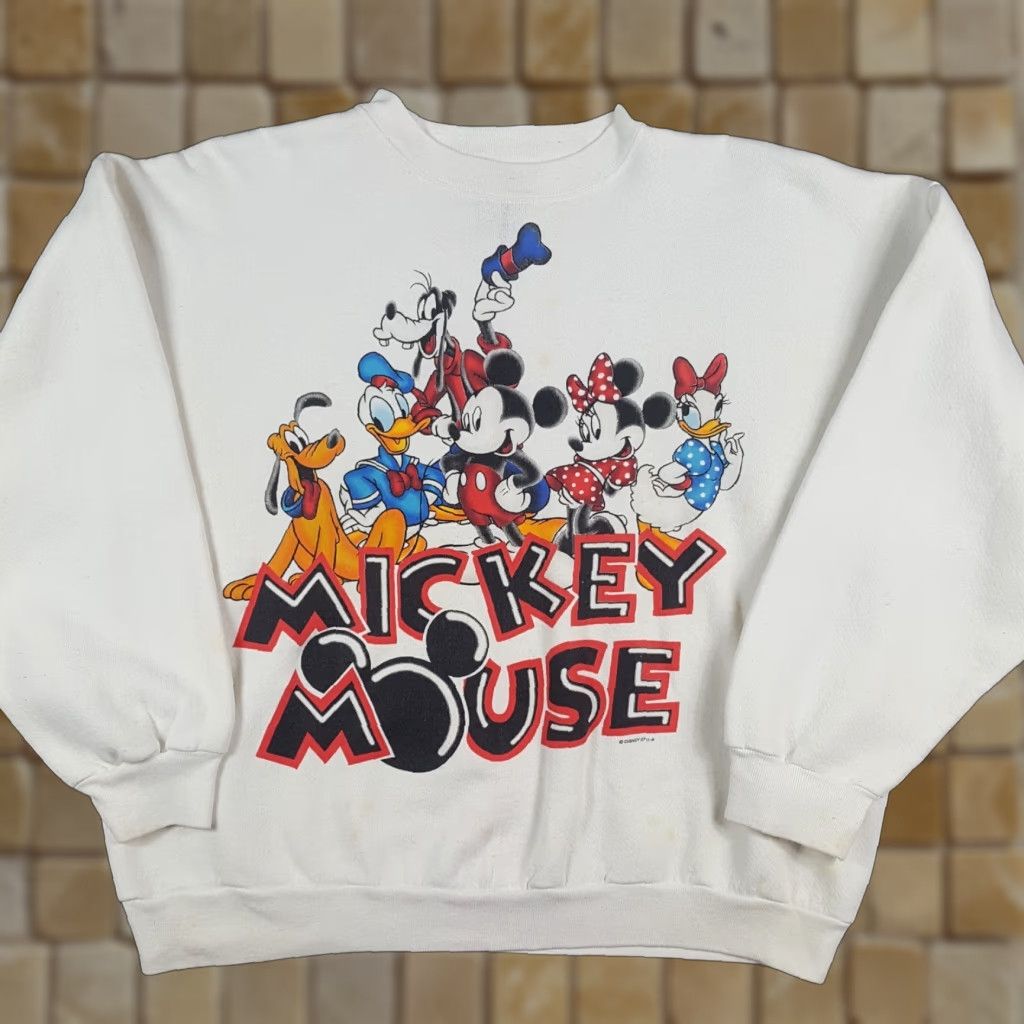 Mickey Unlimited VINTAGE Mickey Mouse Friends Cartoon Disney Men's XL Pullover Crewneck Sweatshirt Size US XL / EU 56 / 4 - 1 Thumbnail