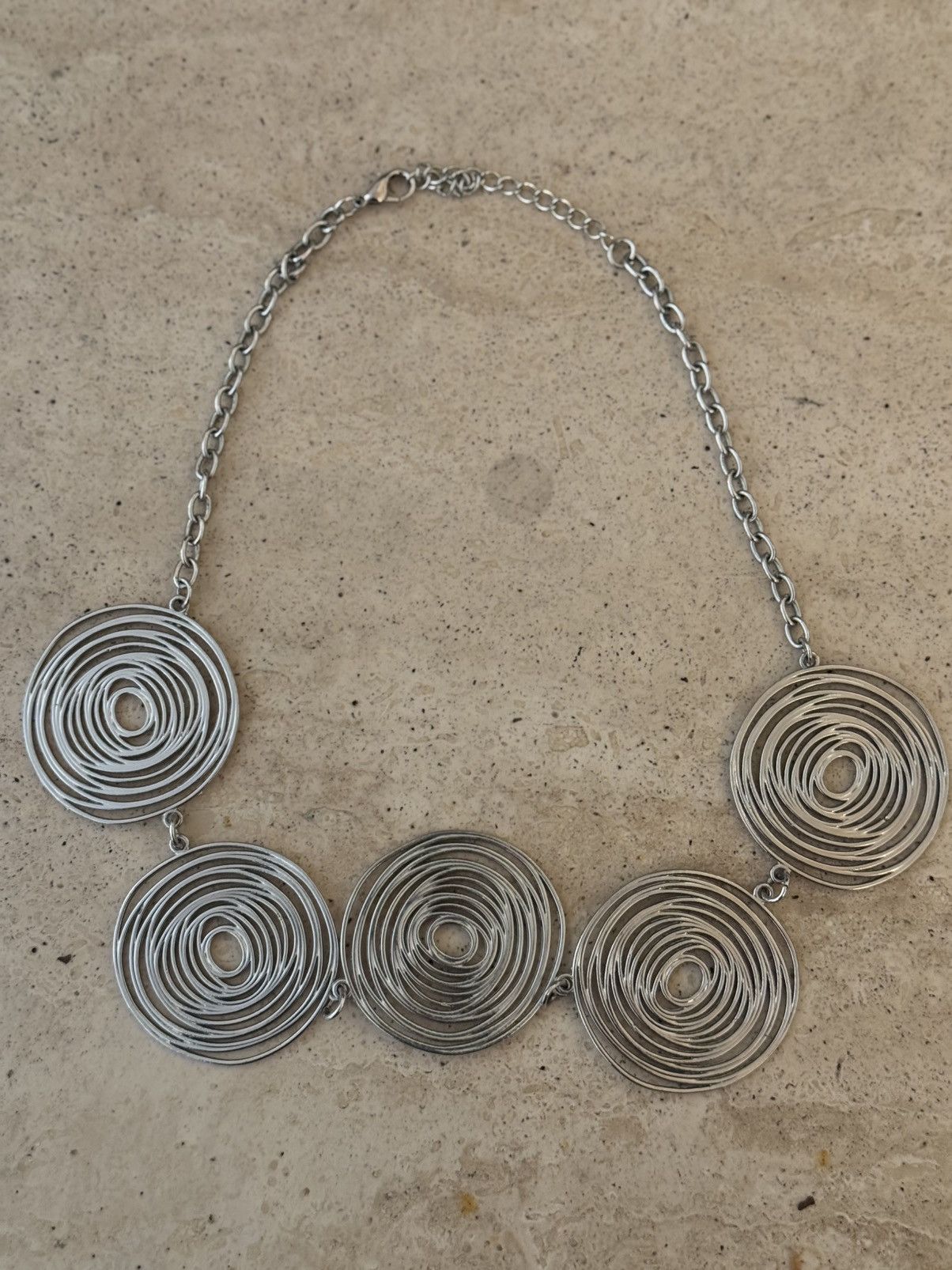 Vintage Paparazzi Spiral Necklace “Silver” Size ONE SIZE - 2 Thumbnail