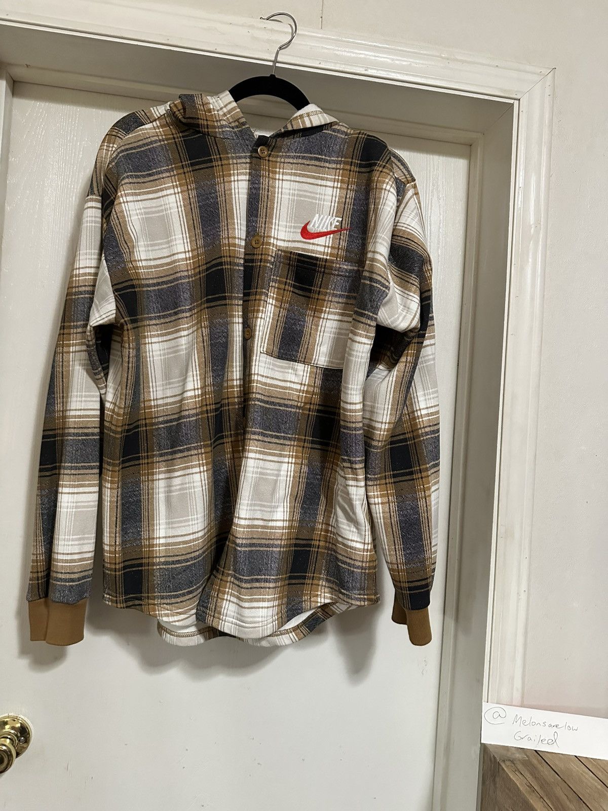 Nike × Supreme Supreme x Nike Plaid Hooded Sweatshirt - Mustard, Medium Size US M / EU 48-50 / 2 - 1 Thumbnail