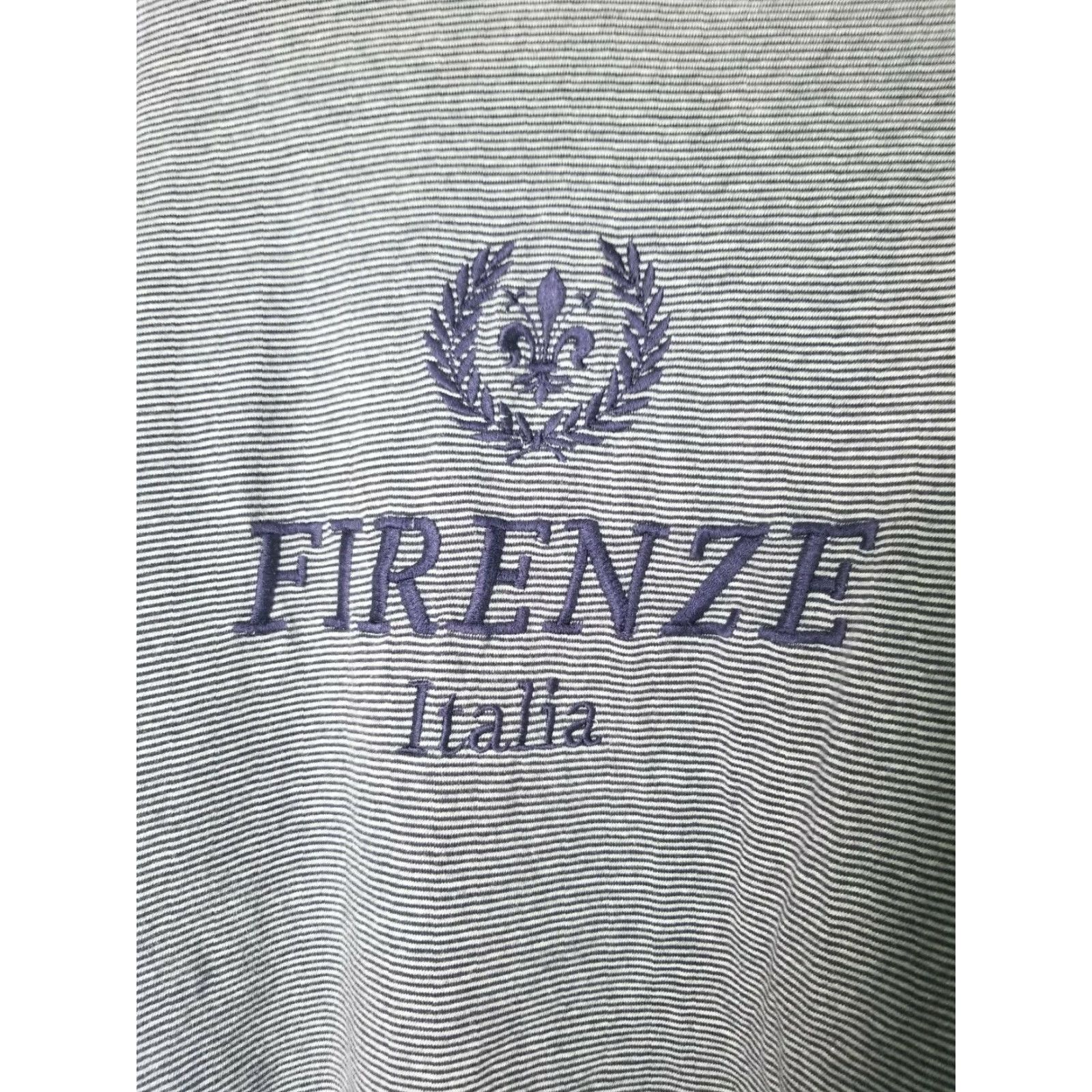 Vintage VINTAGE New Web M Firenze Italia Souvenir T-Shirt Navy Striped Embroidered Travel Mens Size M / US 6-8 / IT 42-44 - 3 Thumbnail