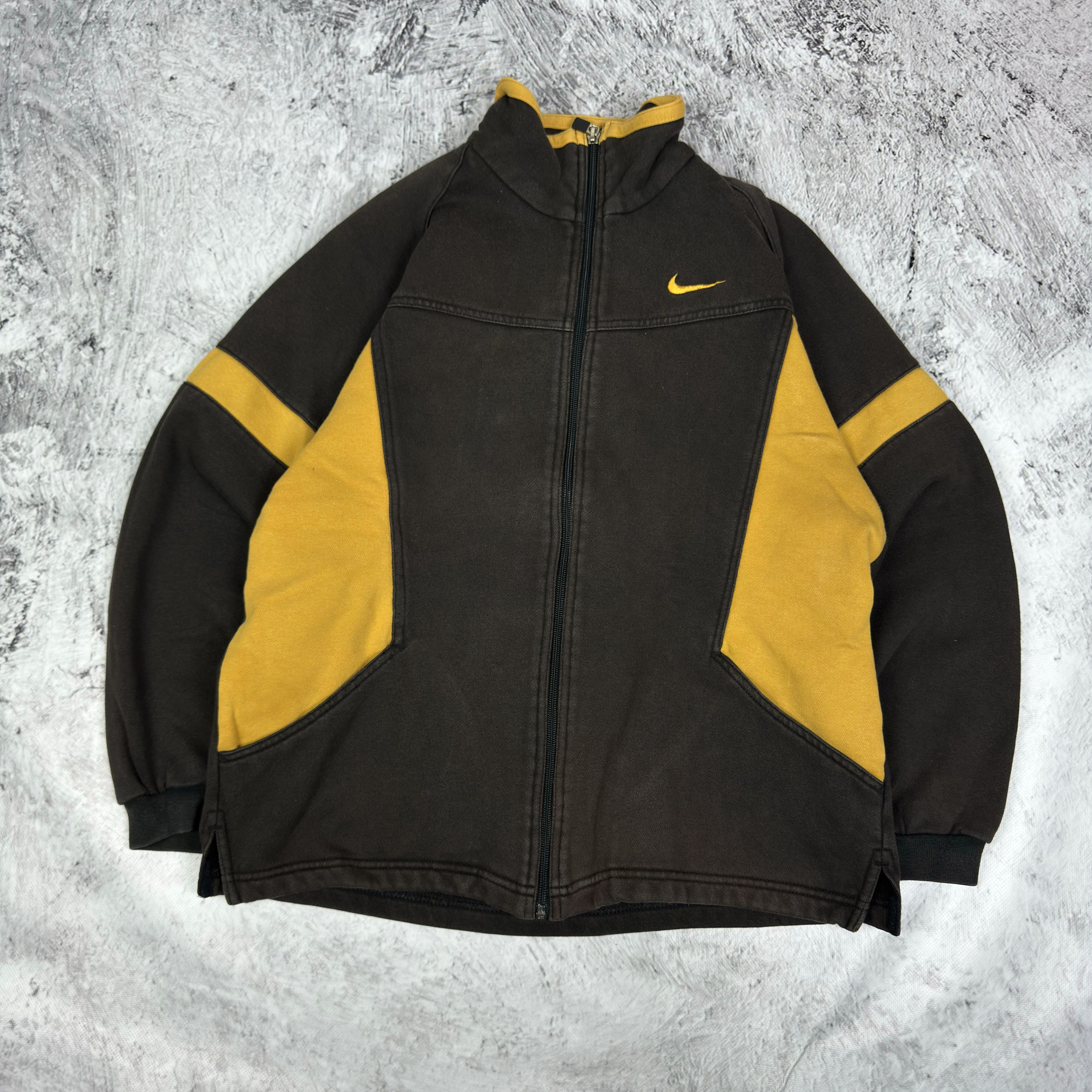Nike Nike Brown Yellow Cotton Fleece Full Zip Sweatshirt M Size M / US 6-8 / IT 42-44 - 2 Thumbnail