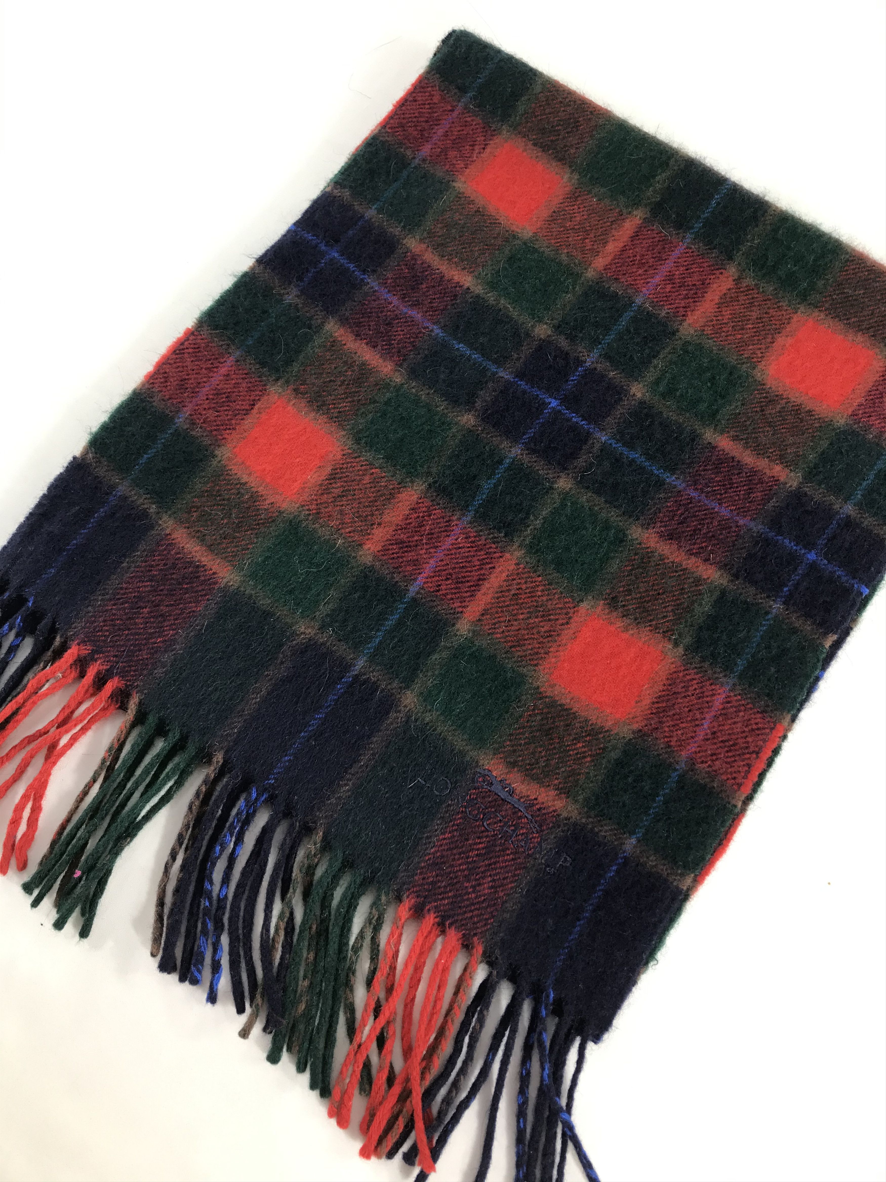 Longchamp Longchamp Tartan Cashmere Scarf Muffler V475 Size ONE SIZE - 3 Thumbnail