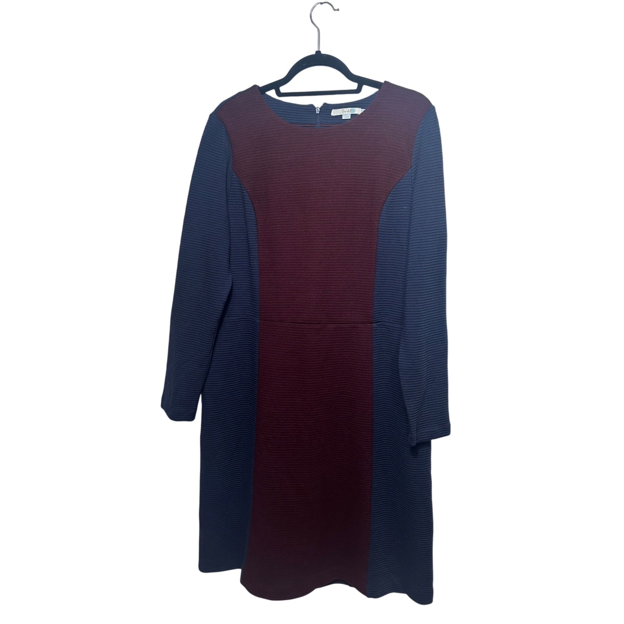 Boden Boden Navy Blue Burgundy Colorblock Textured Ponte Shift Dre Size XL / US 12-14 / IT 48-50 - 3 Thumbnail