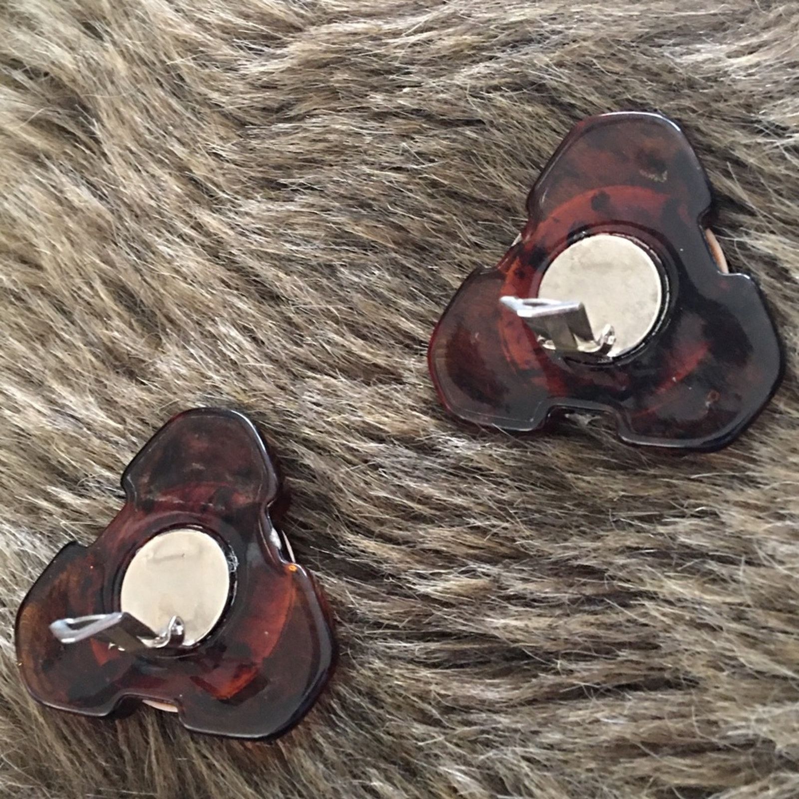 Vintage Vintage 80s large animal print resin clip earrings Size ONE SIZE - 5 Thumbnail