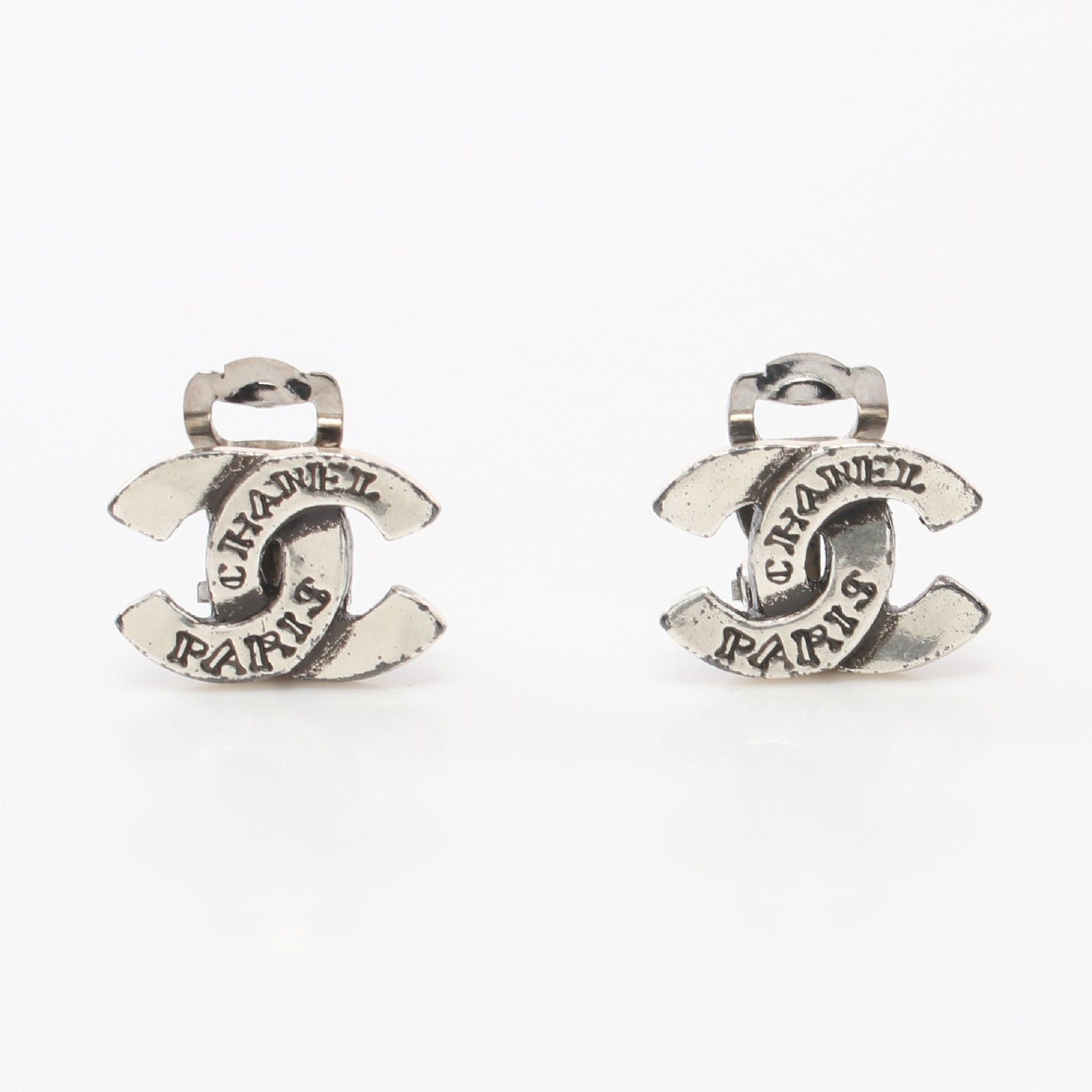 image of Chanel Coco Mark Cambon Earrings Silver 99A, Women's