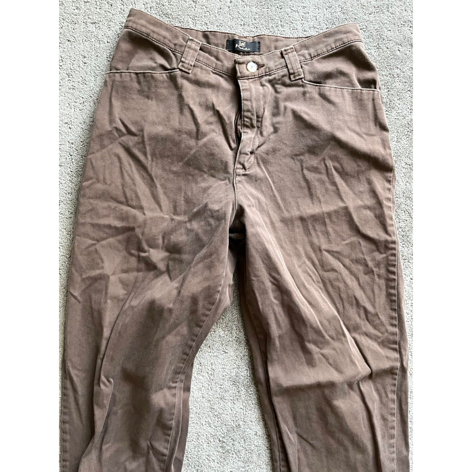 Lee VINTAGE Lee Chino Pants Women 28 Brown Tapered High Rise 90s Preppy Size 28" / US 6 / IT 42 - 2 Thumbnail