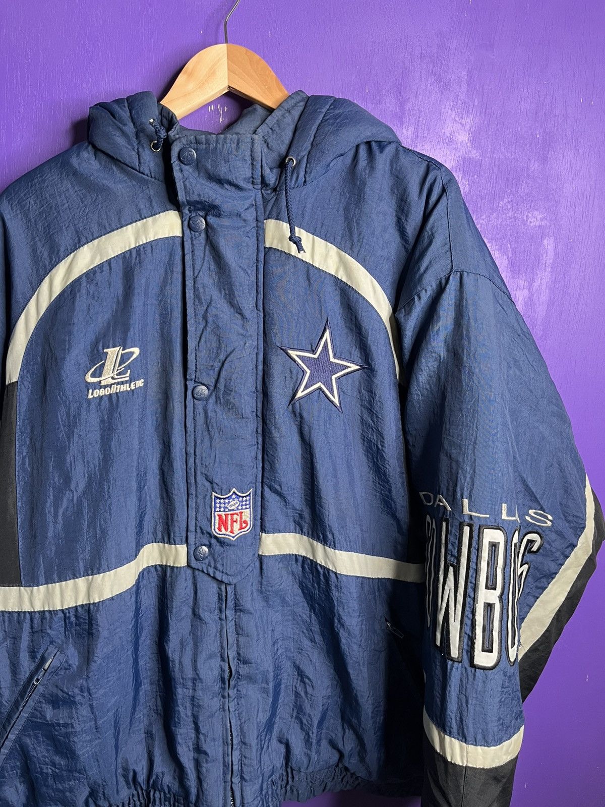 Logo Athletic × NFL × Vintage Vintage 90s Logo athletic Dallas cowboys wave puffer jacket Size US XL / EU 56 / 4 - 3 Thumbnail
