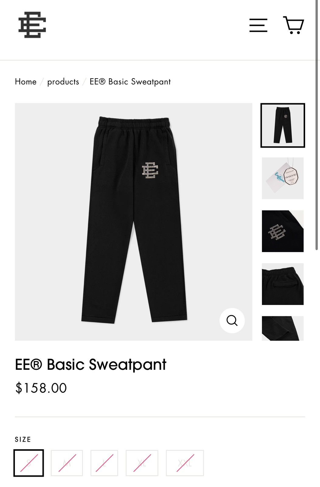 Eric Emanuel NEW Eric Emanuel x Swarovski Basic Sweatpant Medium Size US 34 / EU 50 - 8 Thumbnail