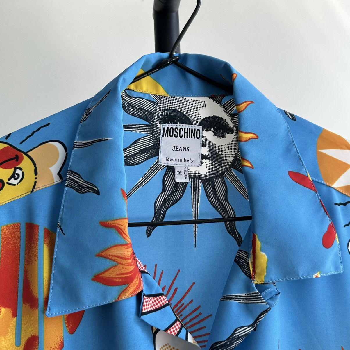 Moschino Rare Vintage 90s Moschino Jeans Sun Print Short Sleeve Shirt Size US M / EU 48-50 / 2 - 5 Thumbnail