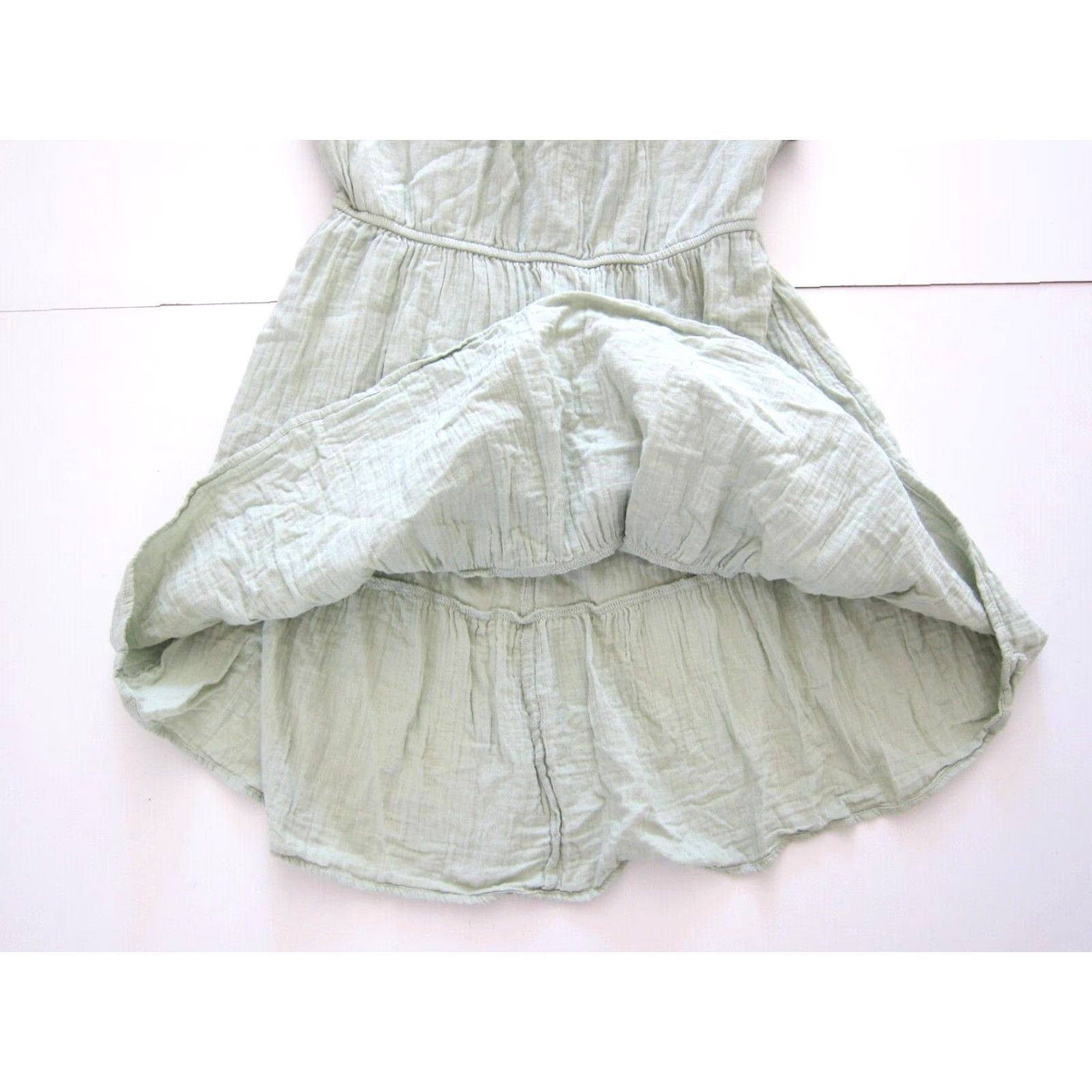 Jessica Simpson VINTAGE Jessica Simpson Cotton Mint Green Open Back Short Sleeve Cottage Sun Dress XL Size 40" / US 18 - 7 Thumbnail