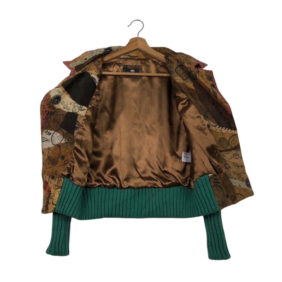 Japanese Brand 🔥VINTAGE LEATHER JACKET DOUBLE COLLAR FULL PRINT FLOWER Size S / US 4 / IT 40 - 13 Thumbnail
