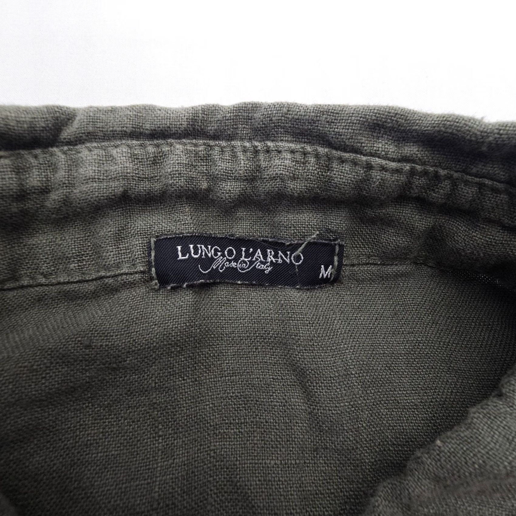 Vintage Lungo L'Arno 100% Linen Top Button Blouse Size Medium Green Italy Coastal Size M / US 6-8 / IT 42-44 - 3 Thumbnail