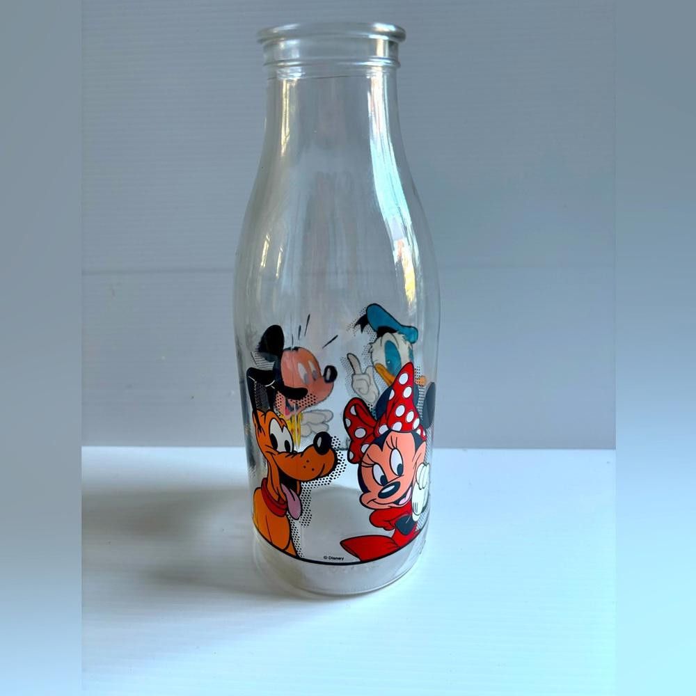 Disney DISNEY vintage Milk Glass Bottle MickeyMouse Minnie Mouse Size ONE SIZE - 1 Thumbnail