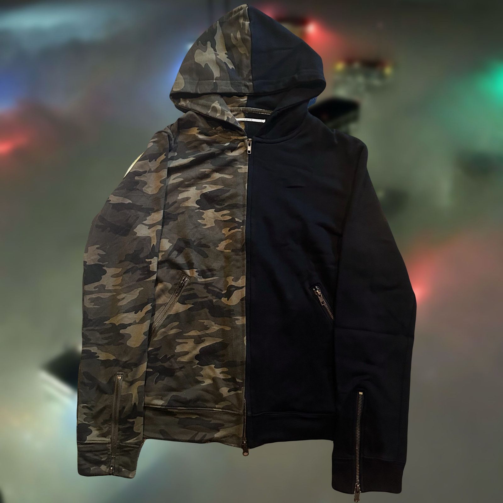 Japanese Brand japanese hedge half camo two tone zip up hoodie sweatshirt Size US M / EU 48-50 / 2 - 1 Thumbnail