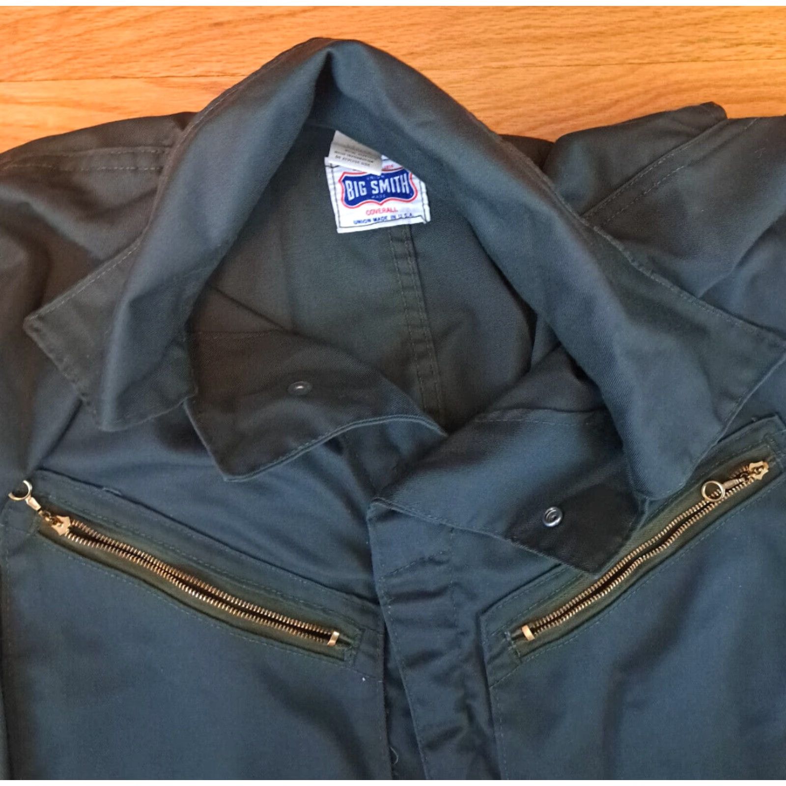 Vintage VINTAGE Big Smith Green Canvas USA made Coveralls Unisex Medium EUC Ring Zipper Pockets 35-36W 31Inseam Size ONE SIZE - 4 Thumbnail