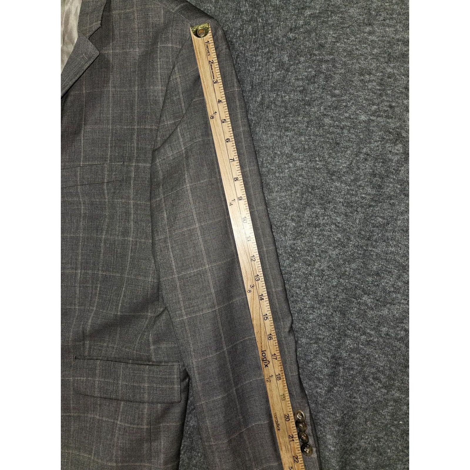 Ralph Lauren Ralph Lauren Blazer Mens 44S Gray Plaid Wool Jacket Dillard's Made in Canada Sport Coat Two-Button Notch Lapel Size 44R - 7 Thumbnail