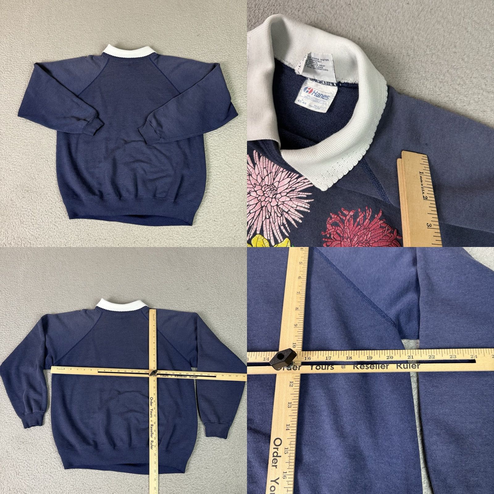 Vintage VINTAGE Morning Sun Floral Sweatshirt Adult L Blue 80s 90s Garden Hippie Retro Graphic Print Embroidered Crew Neck Pullover USA USA Proud Size L / US 10 / IT 46 - 8 Thumbnail