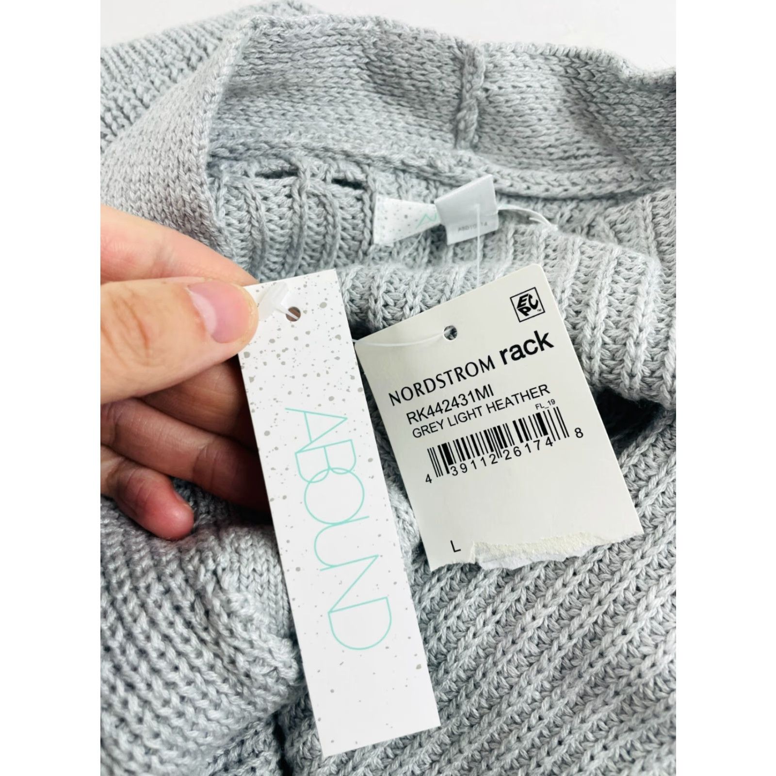 Vintage ABOUND Sweater Cardigan Women's L Light Gray Open Knitted Long Sleeve NWT Size L / US 10 / IT 46 - 7 Thumbnail