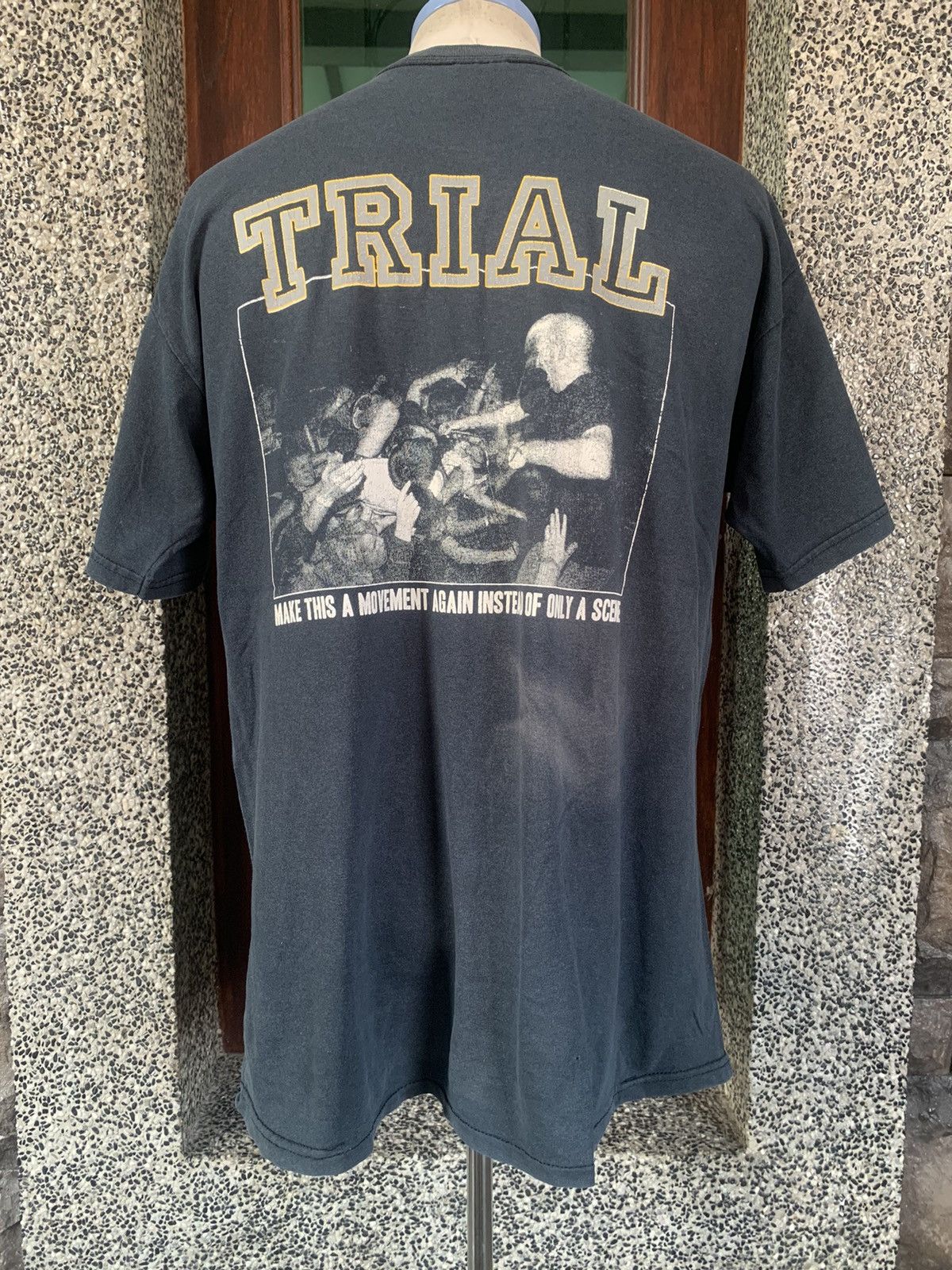 image of Trial American Straight Edge Hardcore Punk Band Tees in Black, Men's (Size Large)