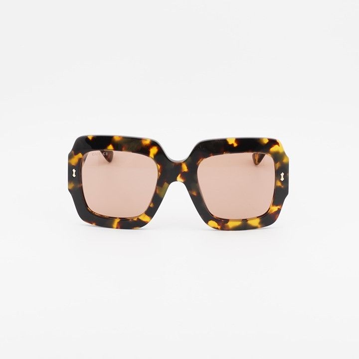 Gucci Gucci GG1111S 003 Sunglasses Havana Square Frame, Red Lenses Size ONE SIZE - 3 Thumbnail