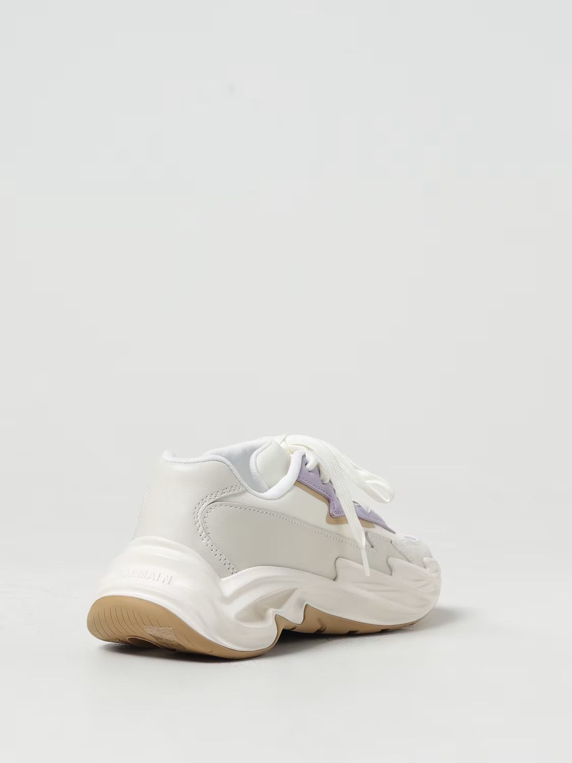Balmain o1s1wg110425 Lace up Low-Top Sneakers in White Purple Size US 7 / IT 37 - 3 Thumbnail
