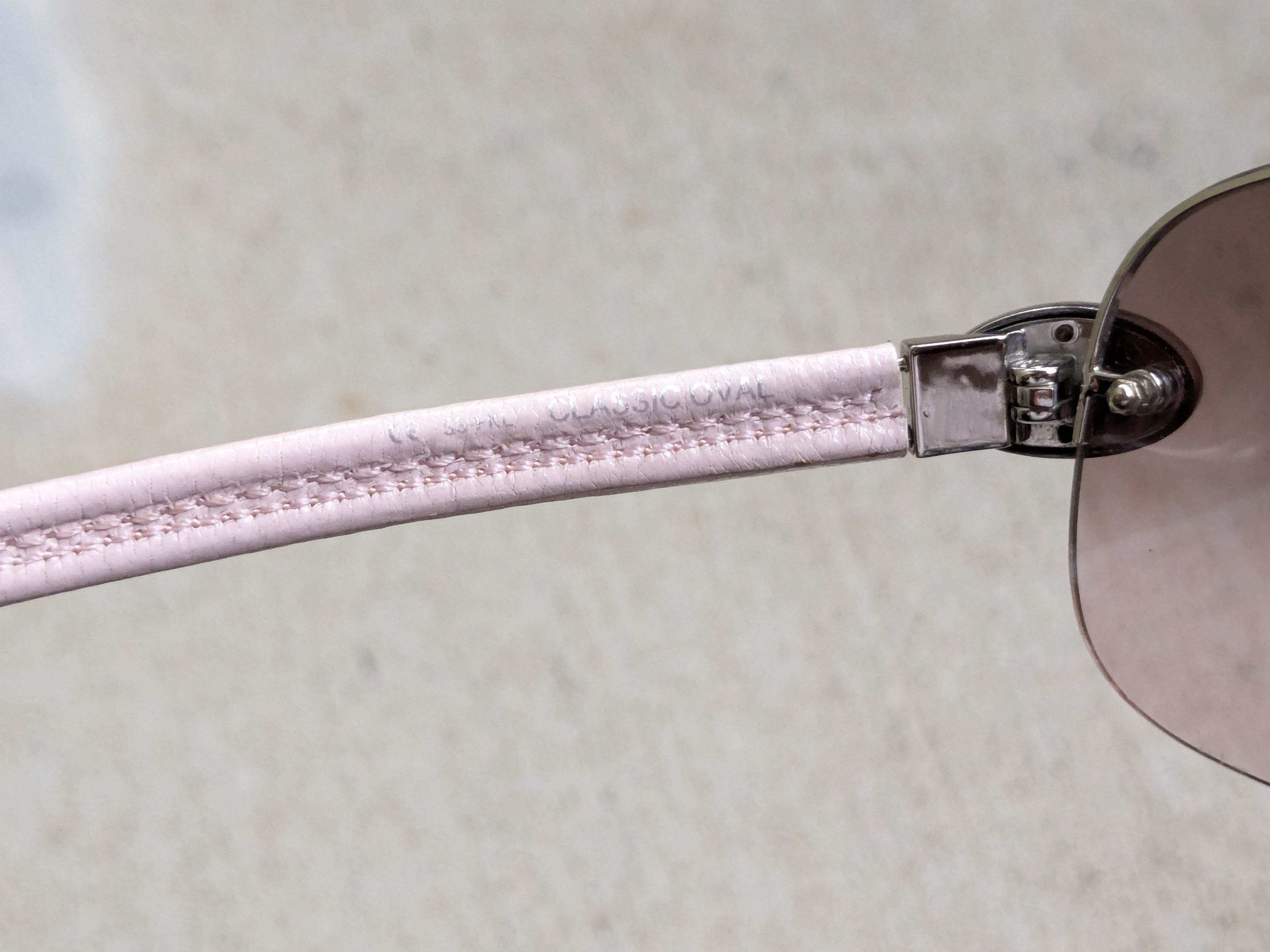 Chrome Hearts Chrome Hearts Classic Oval Sunglasses Pink Leather Sterling Size ONE SIZE - 8 Thumbnail